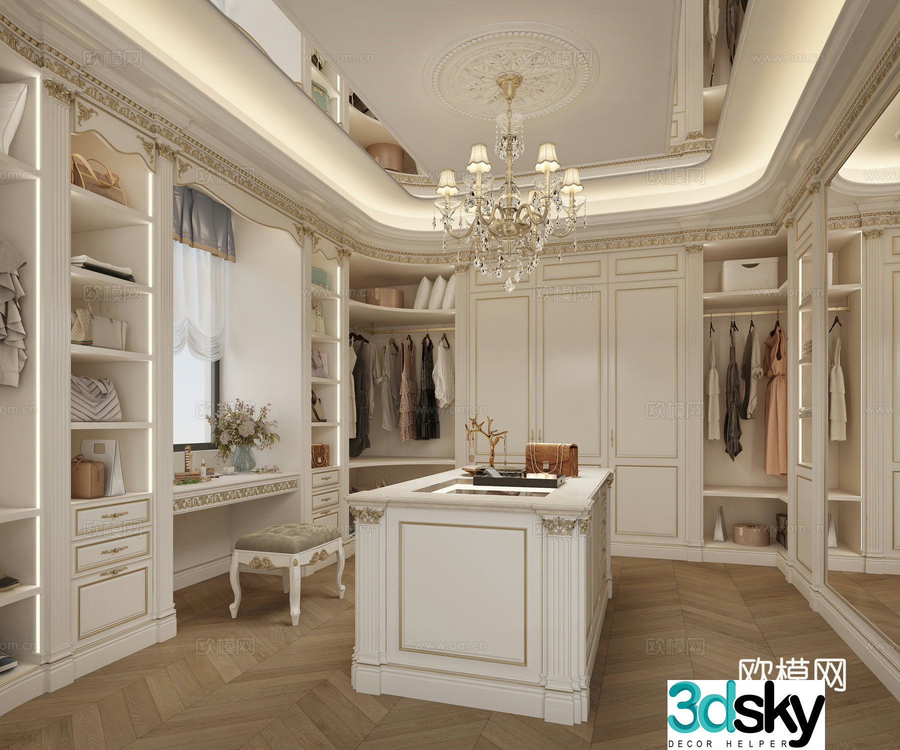 French villa cloakroom 3d model