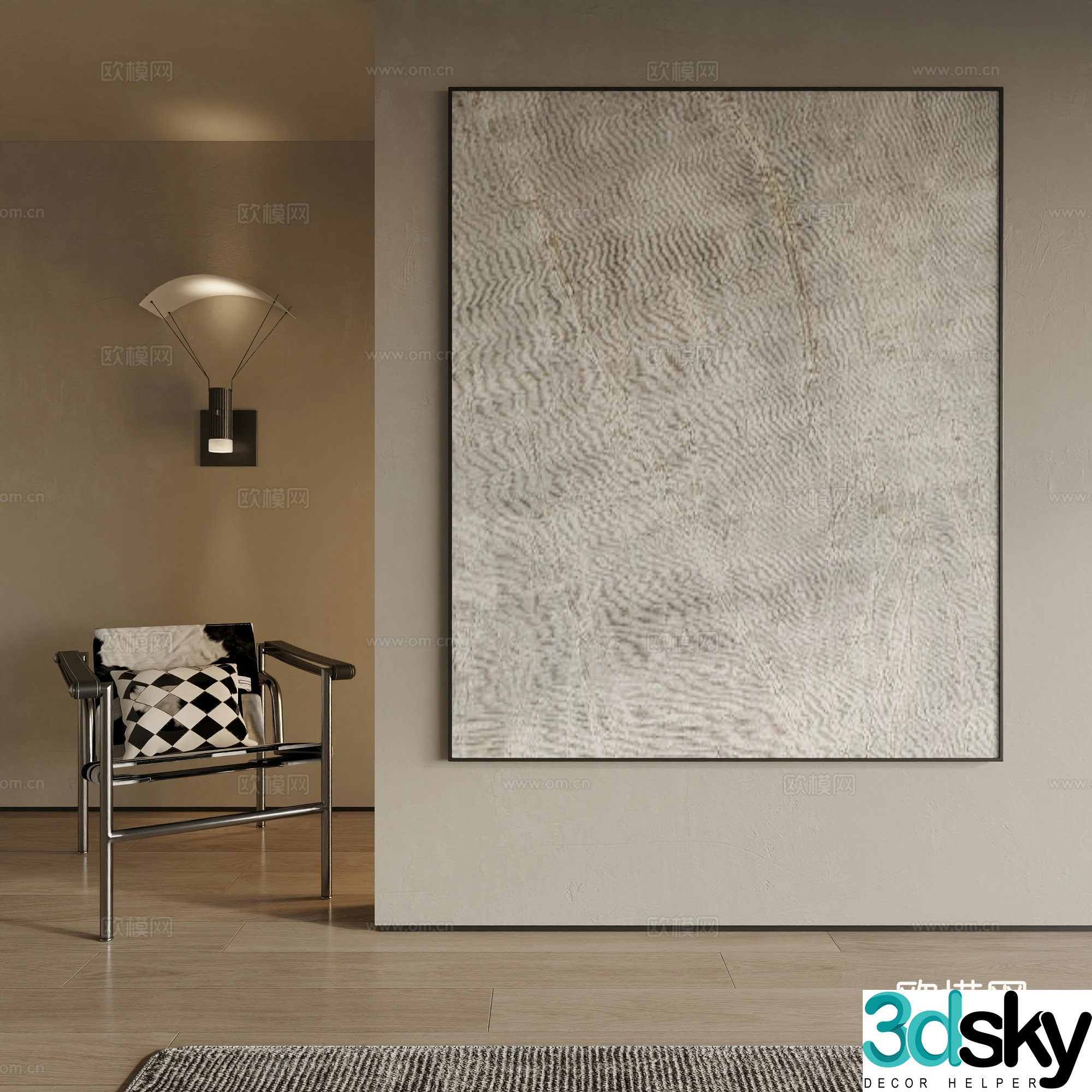 Modern decorative painting 3d model