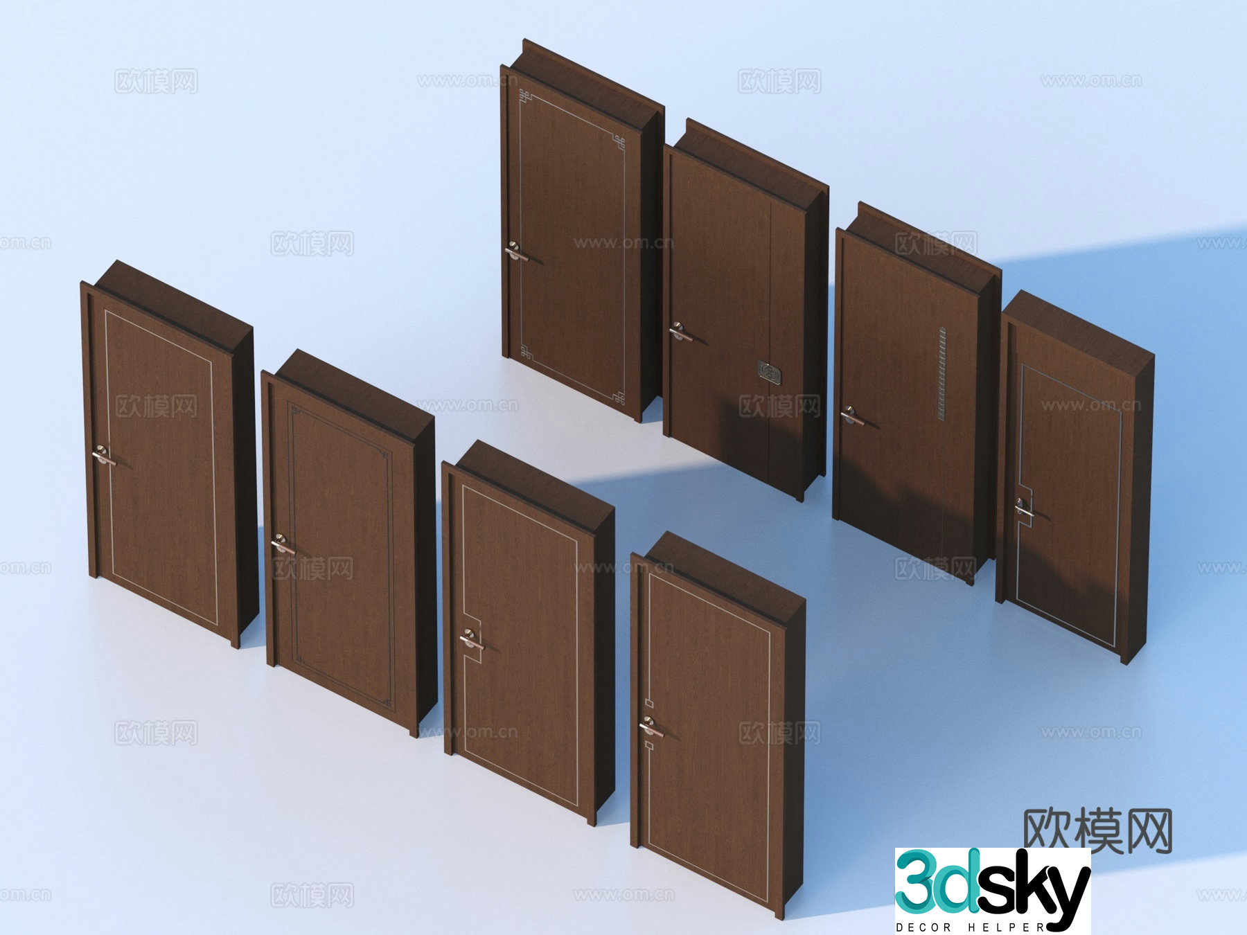 Door Door Wooden Door Single Open Door Glass Door Double Open Door 3D Model