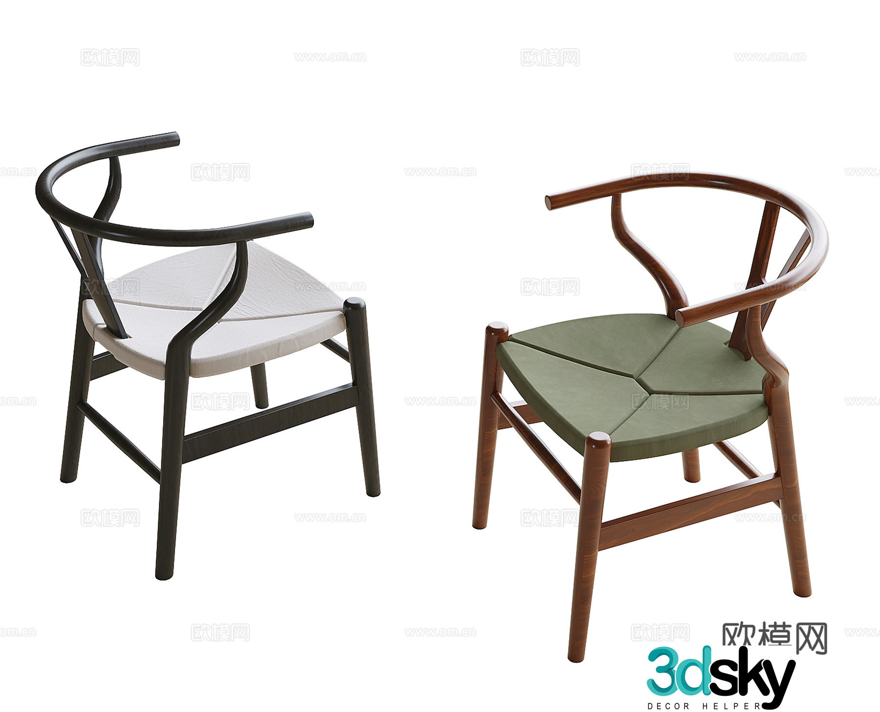 Modern single chair dining chair tea chair book chair 3d model