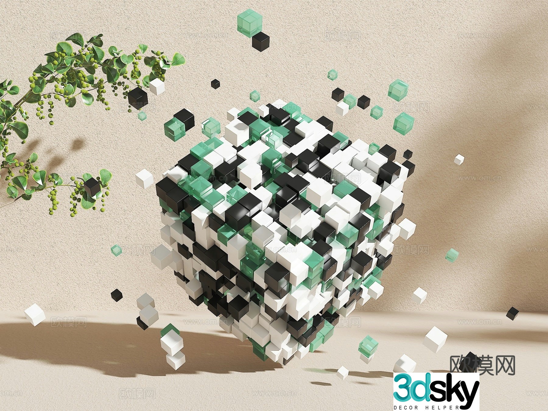 Modern sculpture Theme sculpture Park sculpture installation Modern sculpture ornaments Cube ornaments 3D model