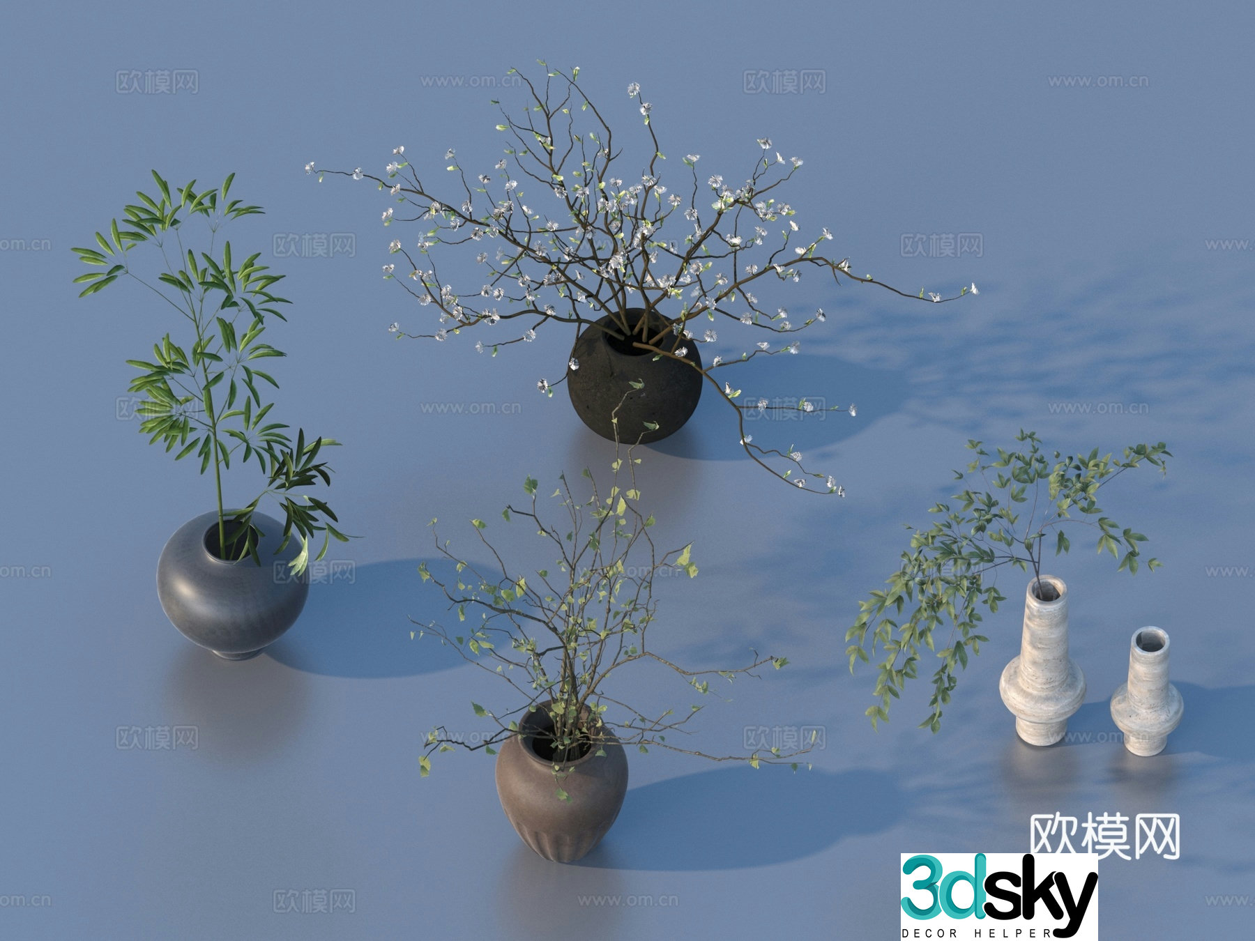 Jewelry ornament combination bouquet vase 3d model