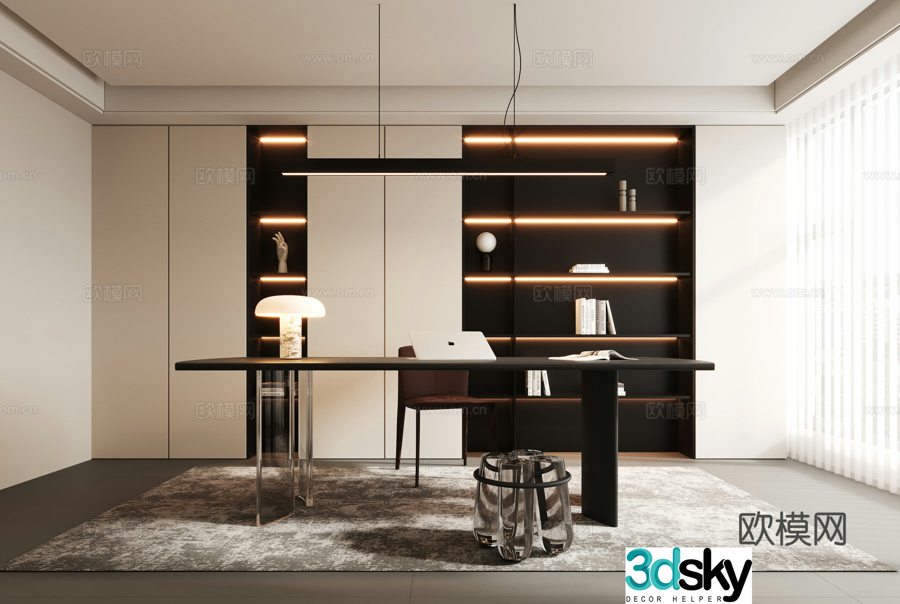 Modern study 3d model