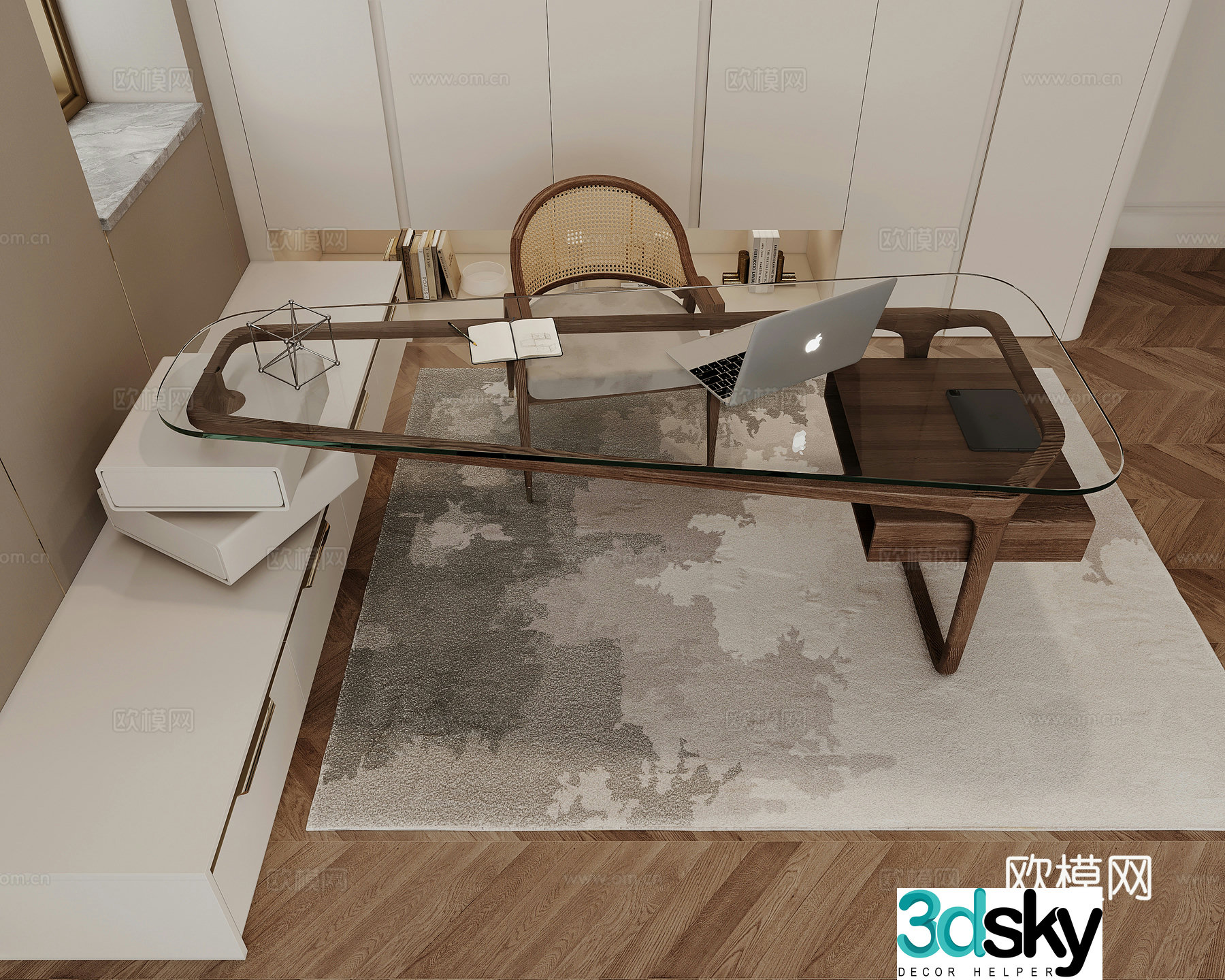 Modern study 3d model