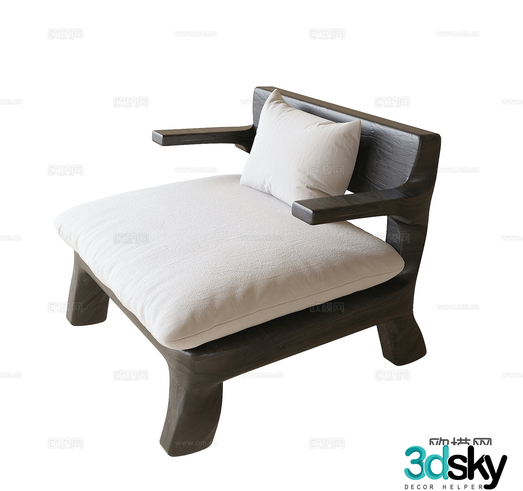 Modern casual chair single chair 3d model