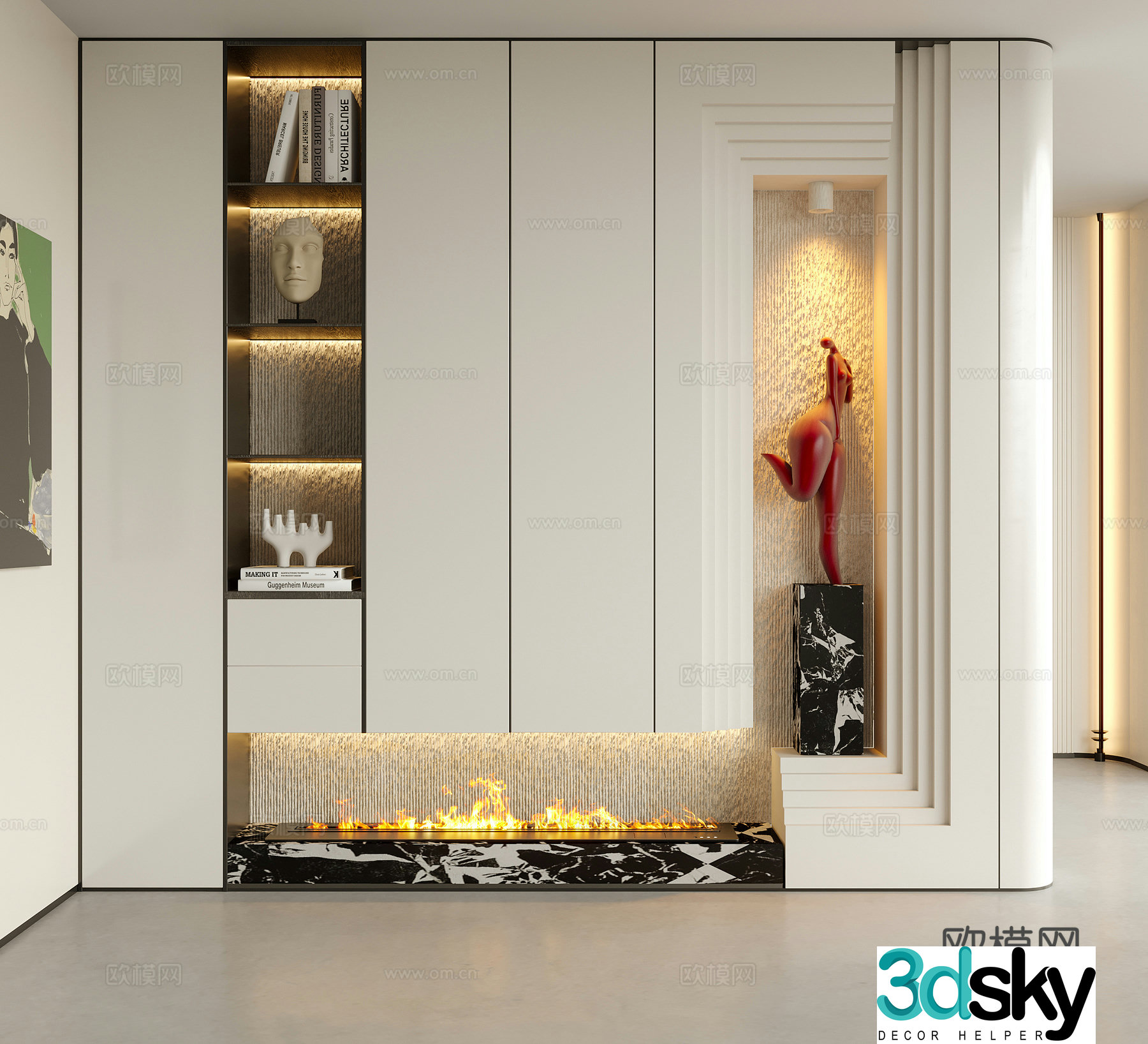 Modern decorative entrance hall sculpture ornaments entrance hall 3D model