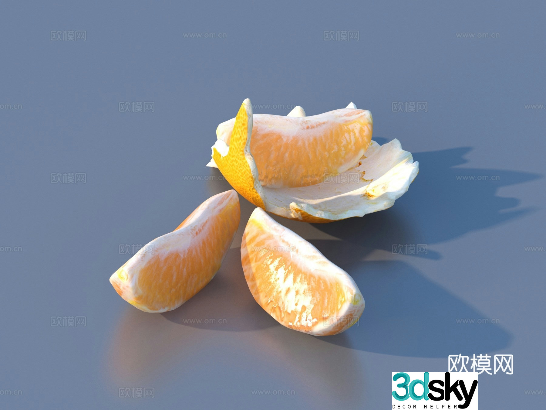 Orange Citrus Fruit Food 3D Model