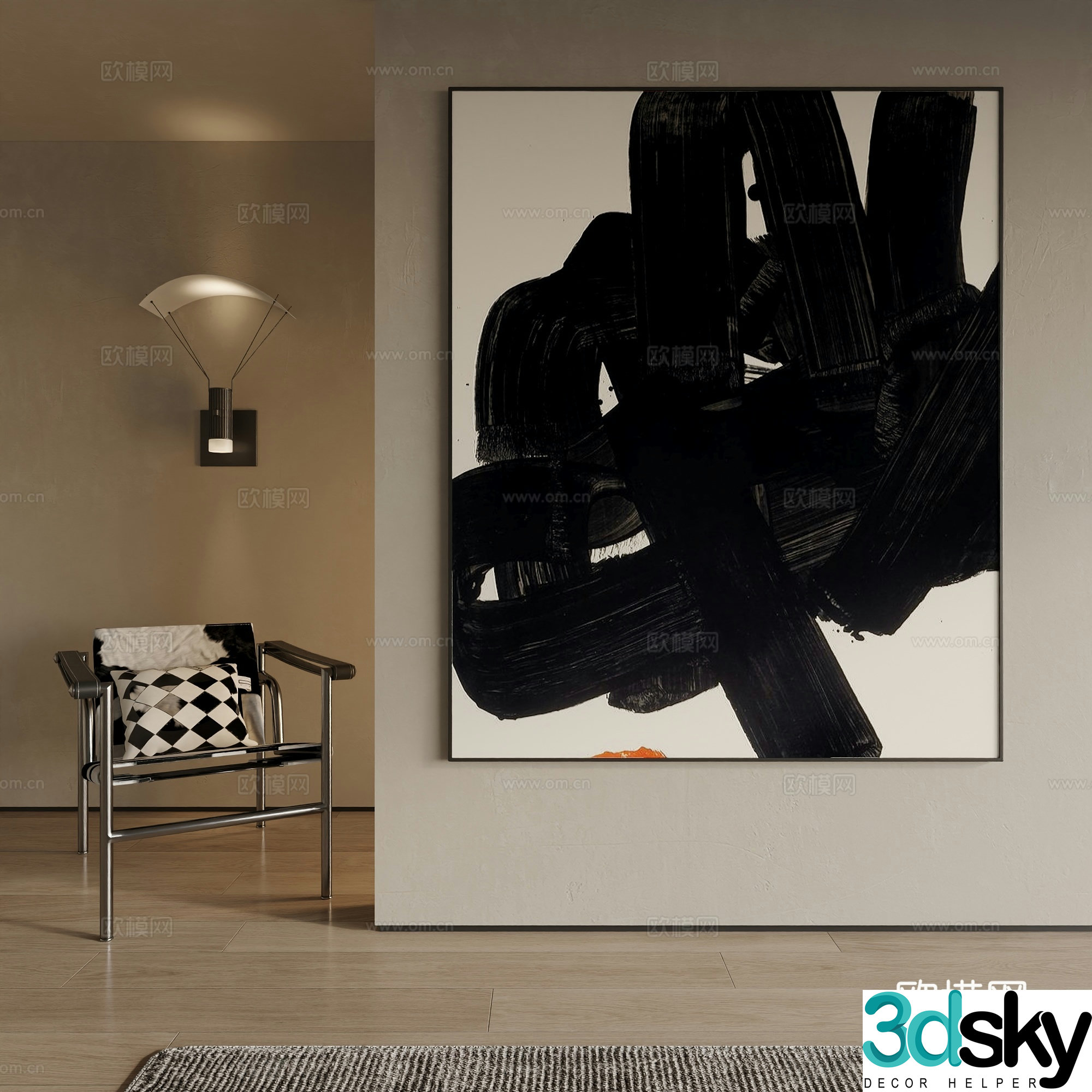 Modern decorative painting 3d model