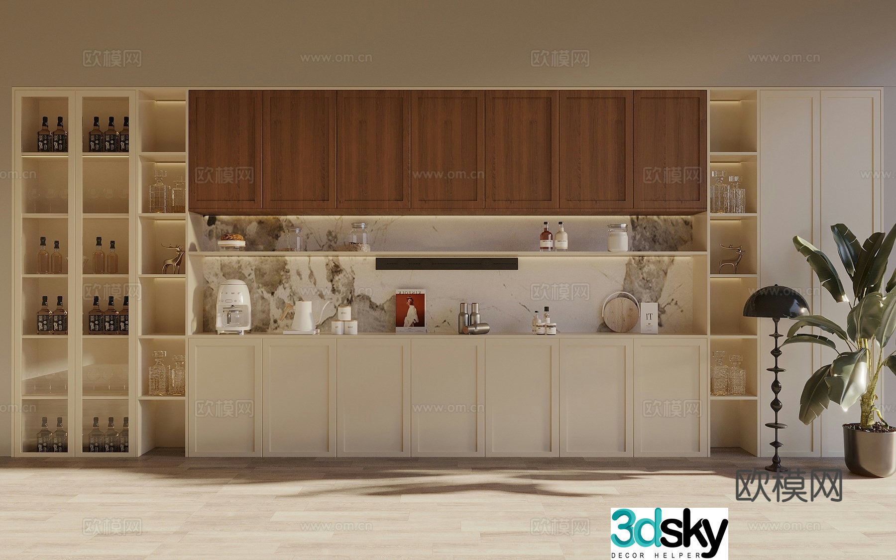 Middle Ages Wasabi Sideboard Wine Cabinet Meal Preparation Cabinet Operating Table Sideboard 3D Model