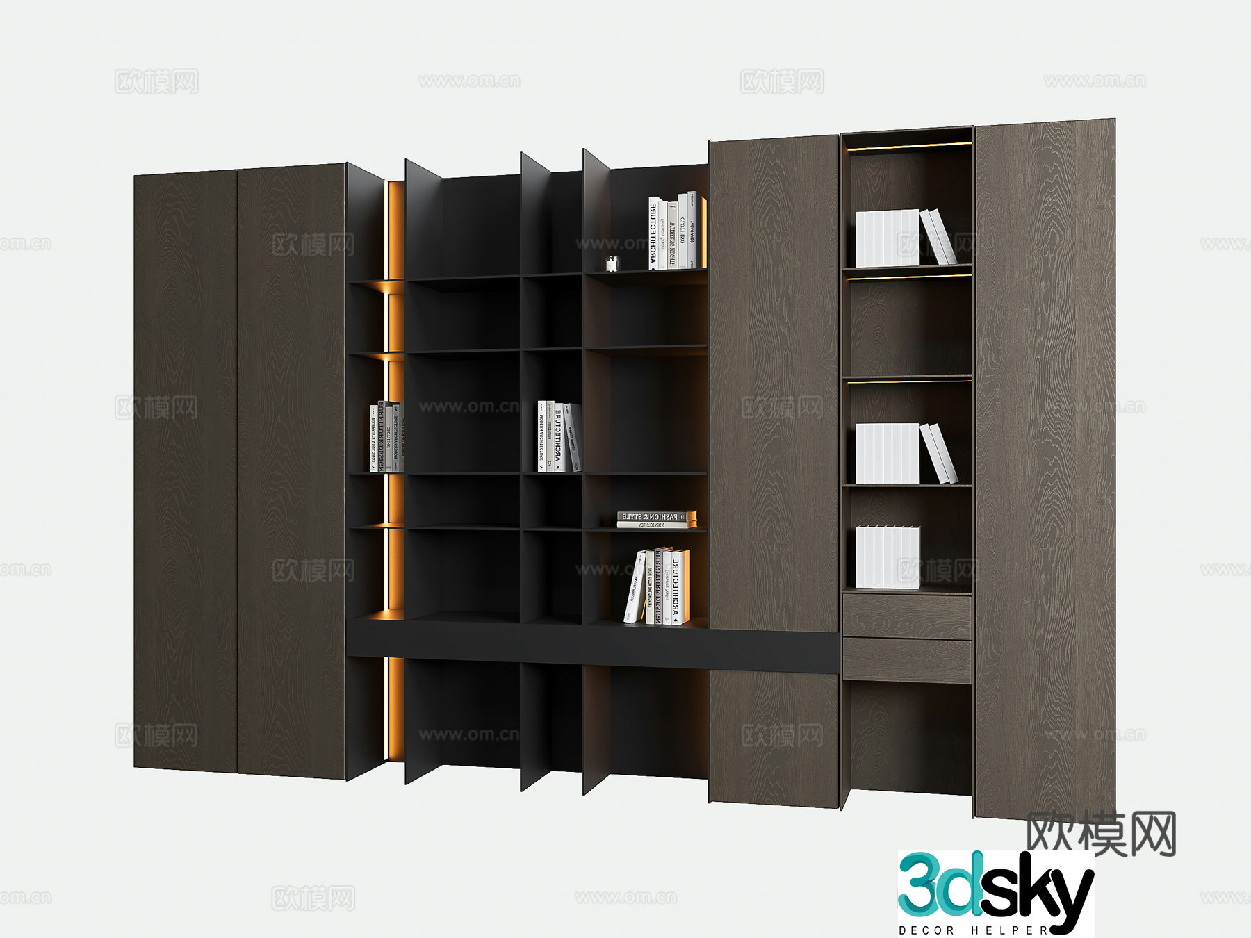 Modern bookcase Italian bookcase Living room bookcase Italian wine cabinet Modern wine cabinet Log bookcase 3D model
