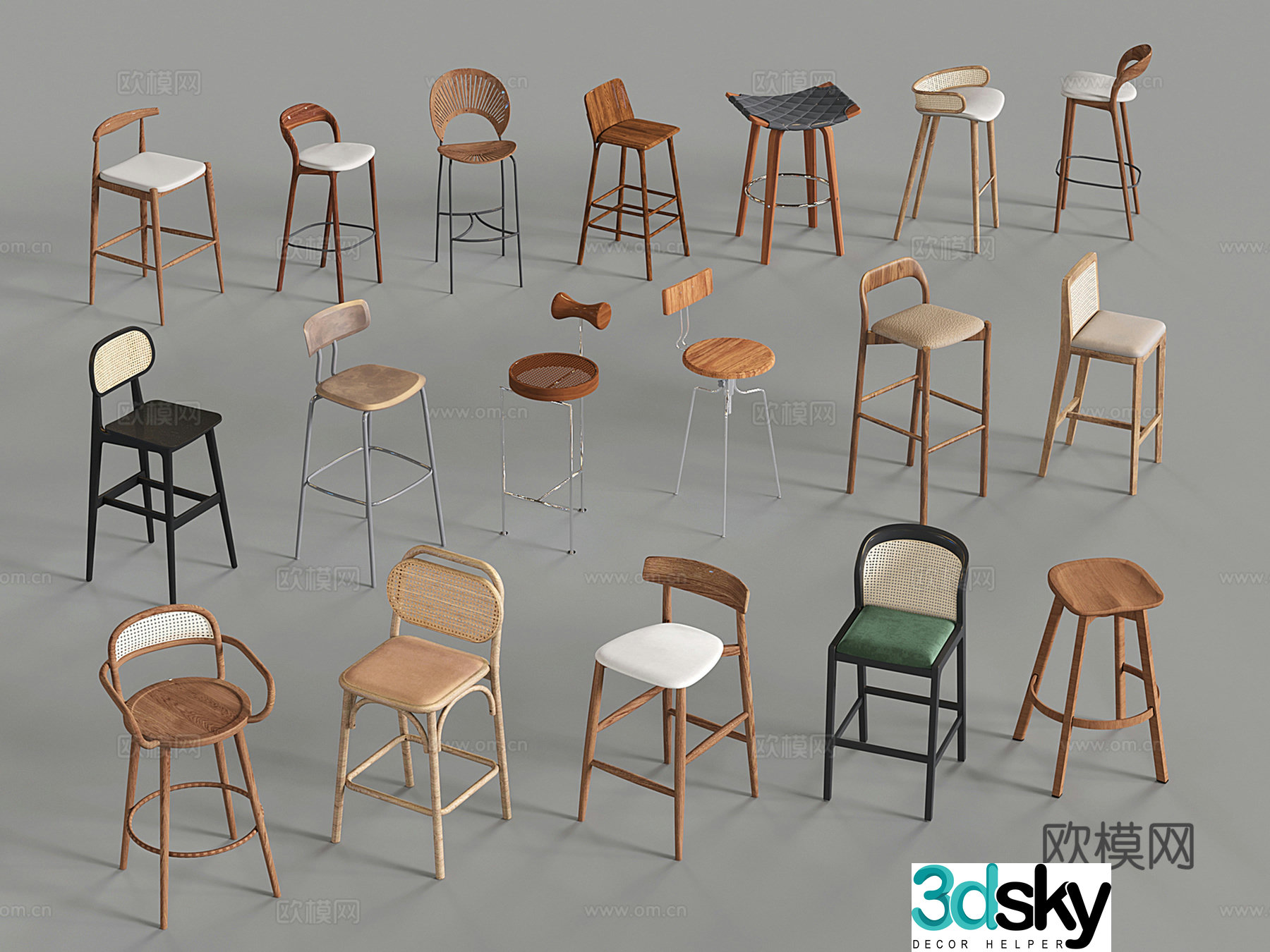 Wasabi Middle Style Bar Chair Bar Chair High Chair Bar Stool Bar Stool 3D Model