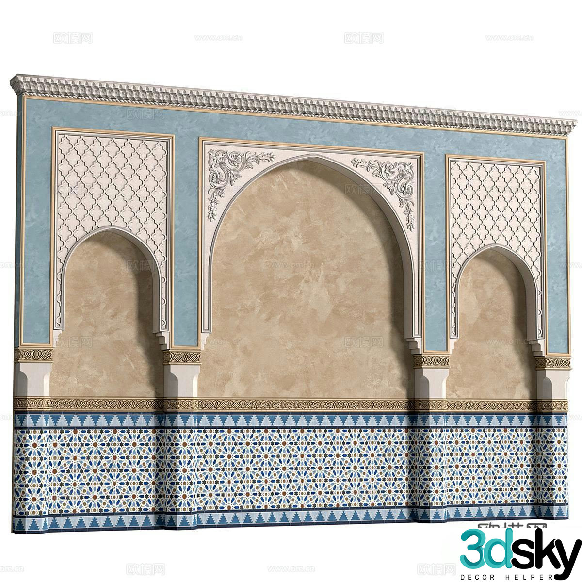 European arch Arabic just wall Decorative wall Carved wall Wall panel 3d model