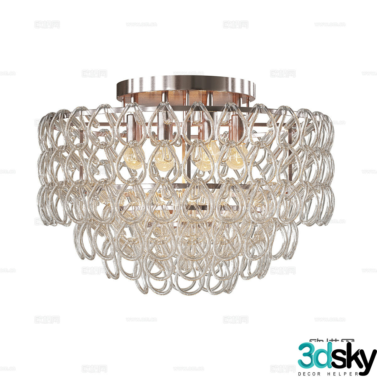 Modern simple chandelier chandelier simple chandelier living room chandelier glass chandelier 3d model