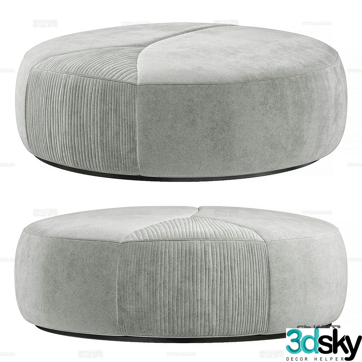 Modern MIRAGE POUF fabric sofa stool 3d model