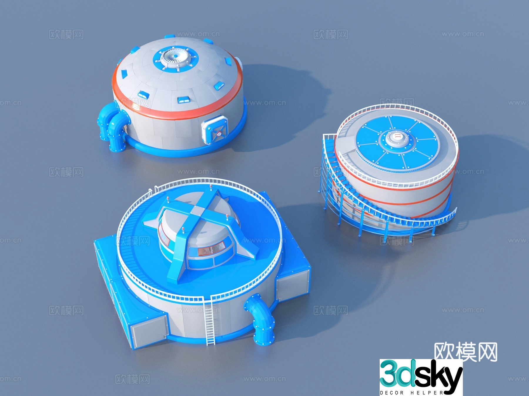 Storage tank Industrial storage tank Valve Ladder 3D model
