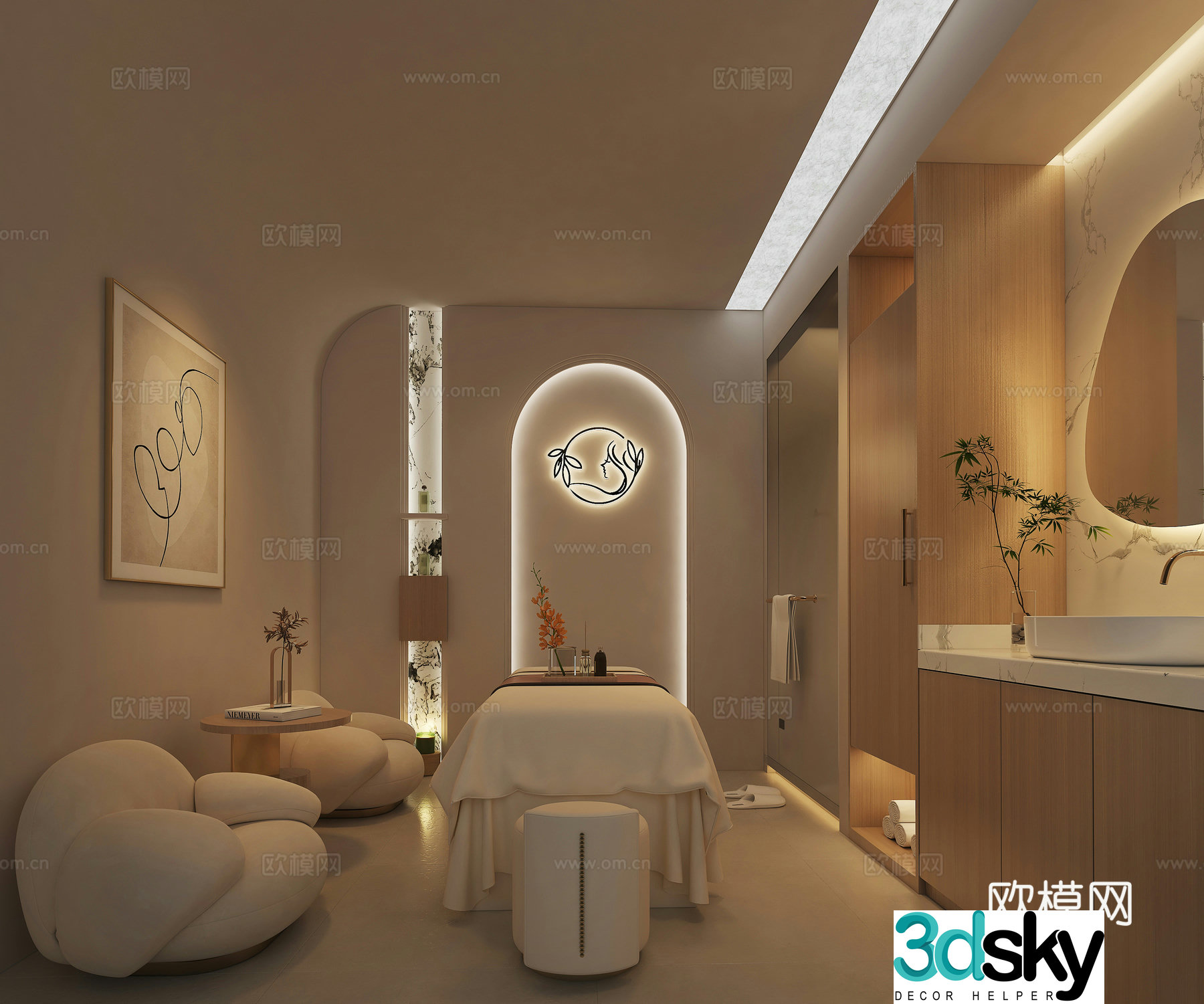 Modern beauty salon beauty salon private room beauty salon spa beauty salon rest area 3D model