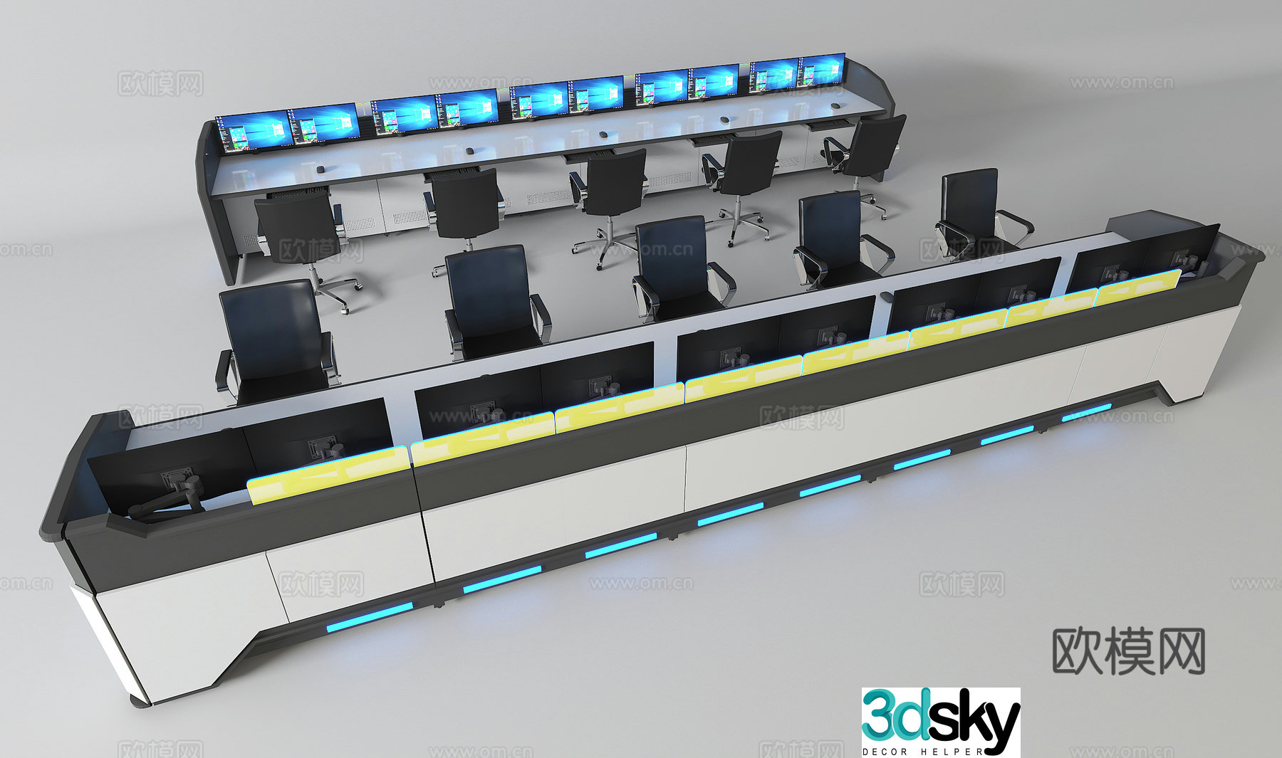 Console Control Table Podium 3D Model