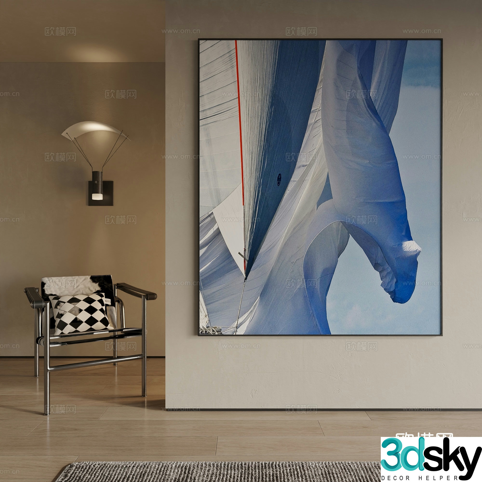 Modern decorative painting 3d model