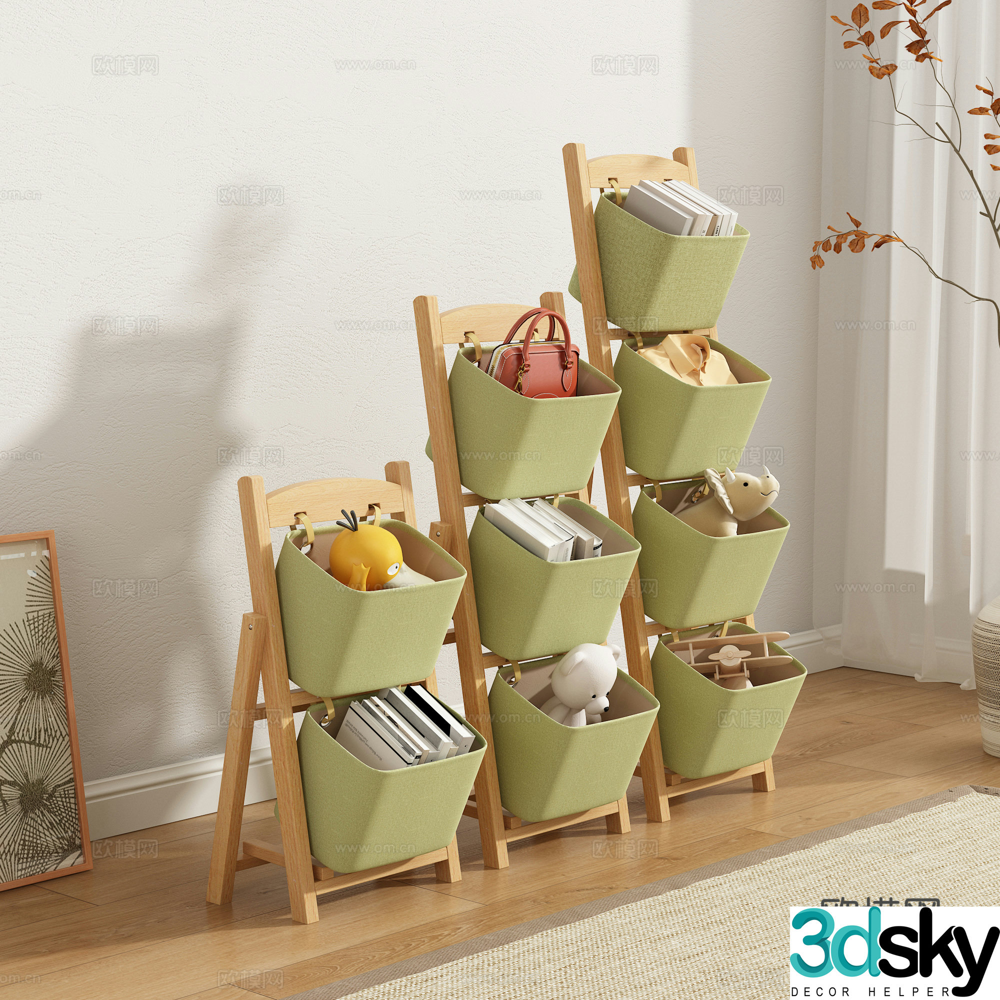 Storage rack Children’s storage rack Storage cabinet Multi-layer bookshelf Snack rack 3D model