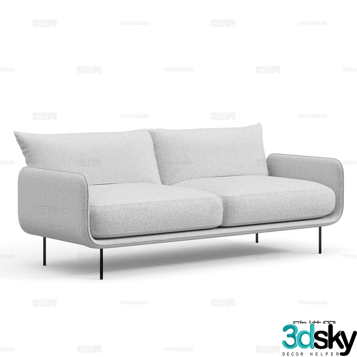 Modern simple double sofa Double sofa Simple sofa 3D model