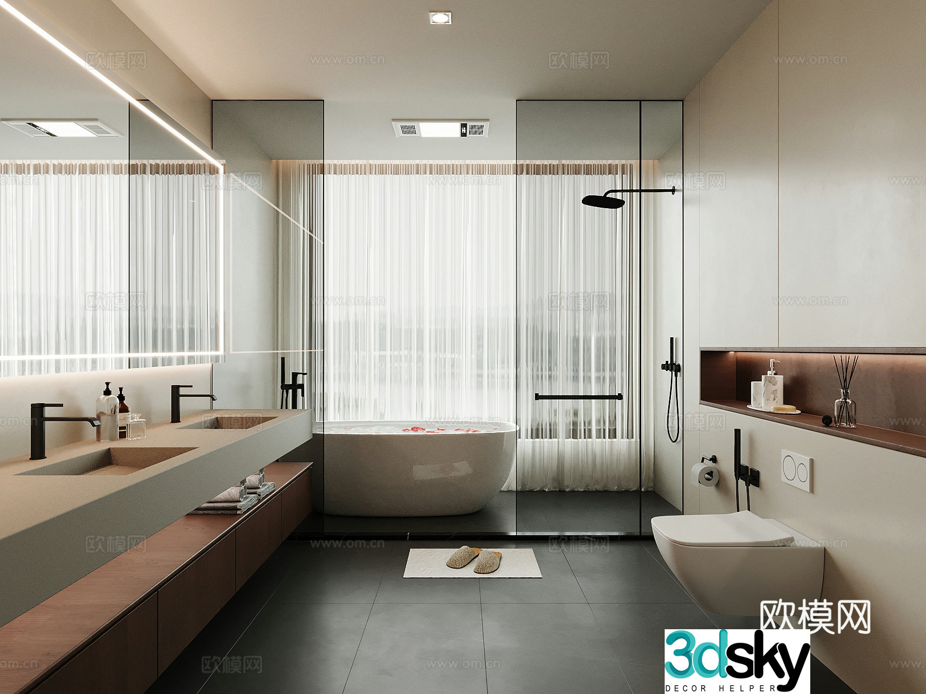 Bathroom Modern bathroom Toilet Bathroom Cabinet Bathroom Cabinet 3D Model