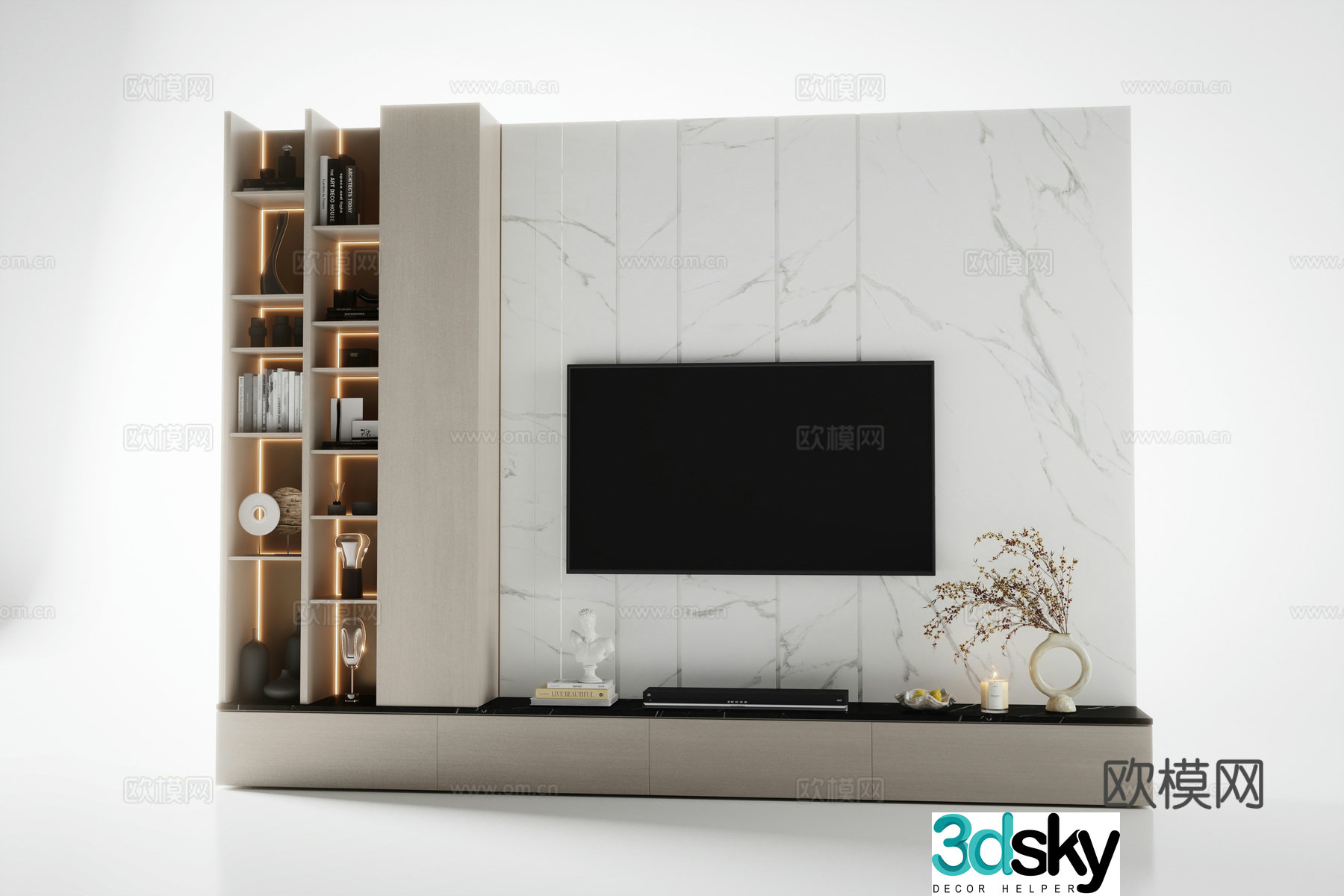 TV background wall sofa background wall 3d model