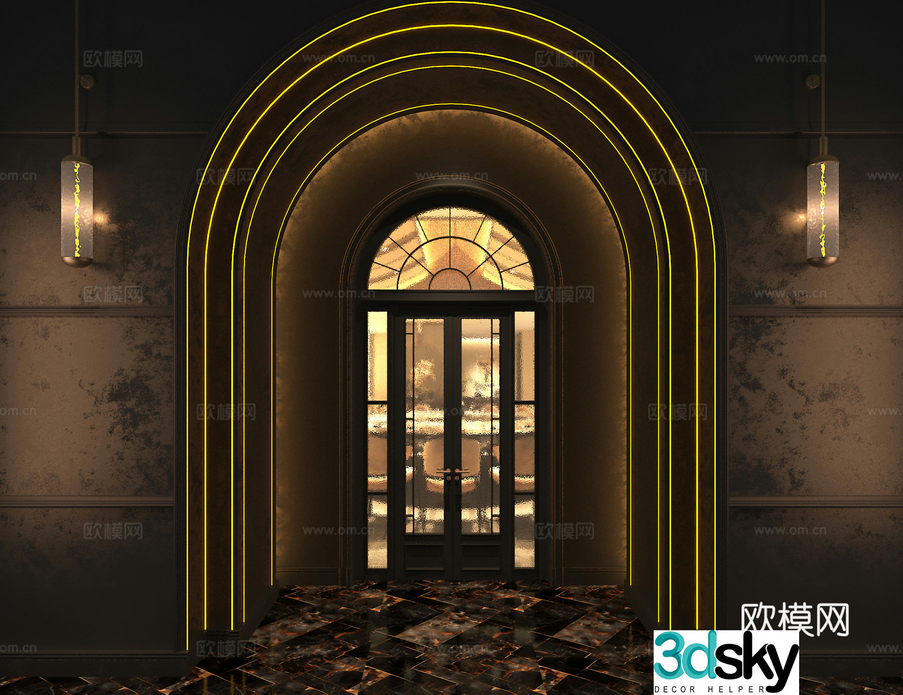 Villa gate 3d model