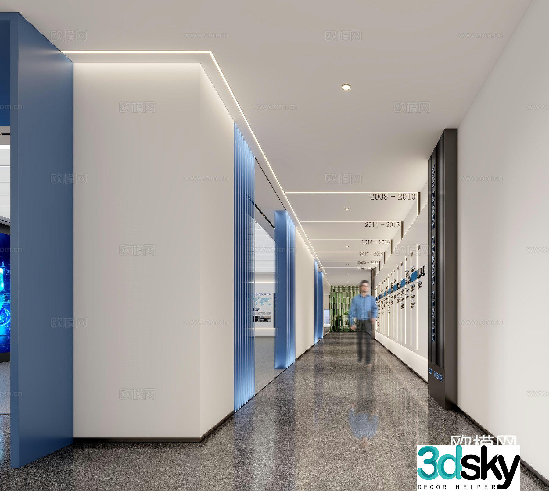 Corporate Culture Display Wall 3D Model