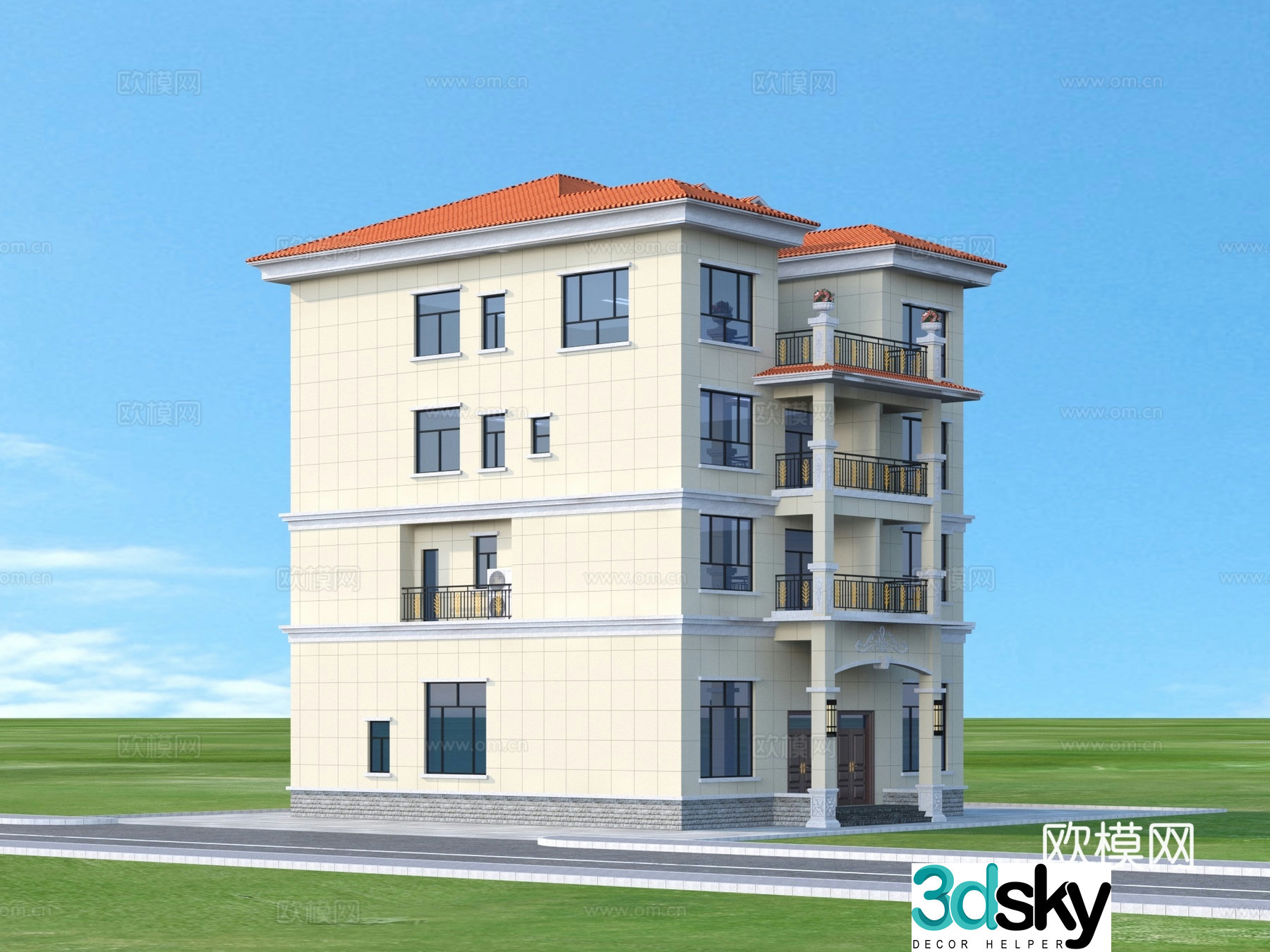 Private houses Private houses Residential buildings renderings 3d model