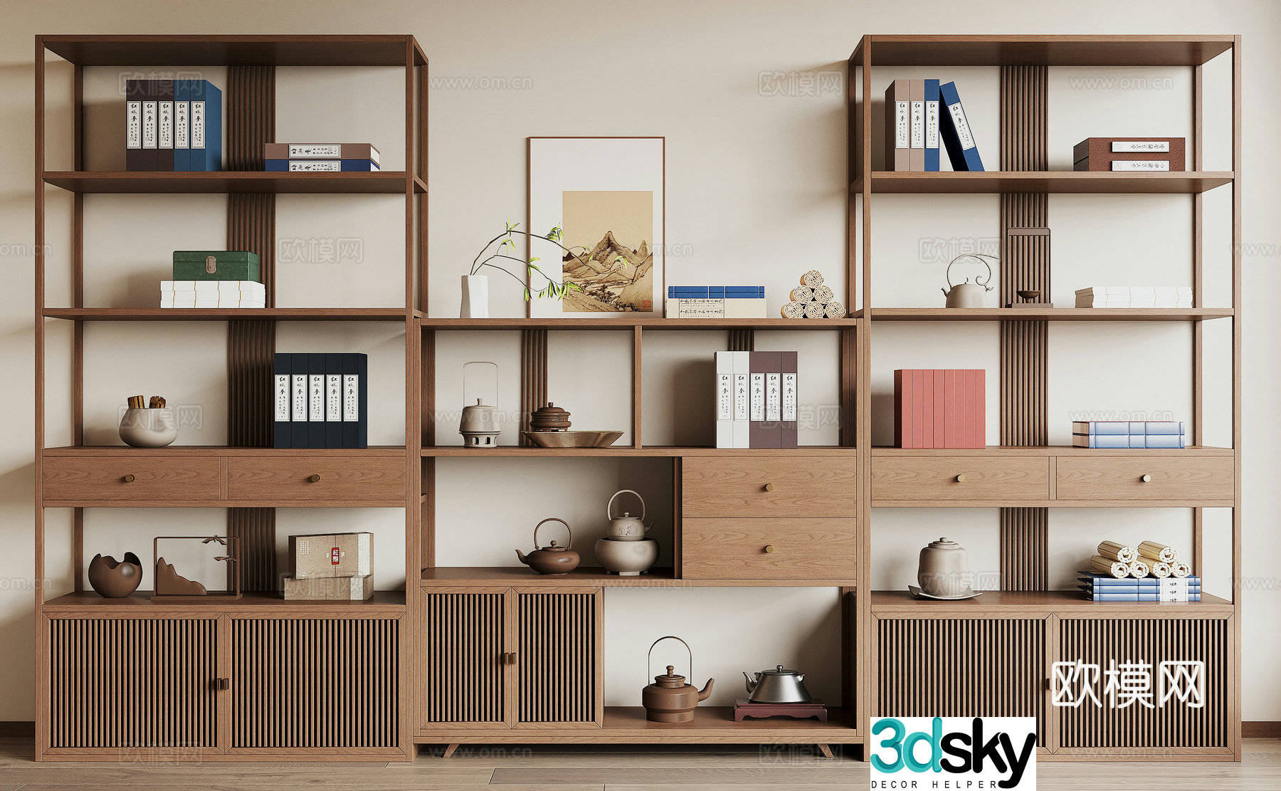 New Chinese style 3D model of Bo Gu shelf