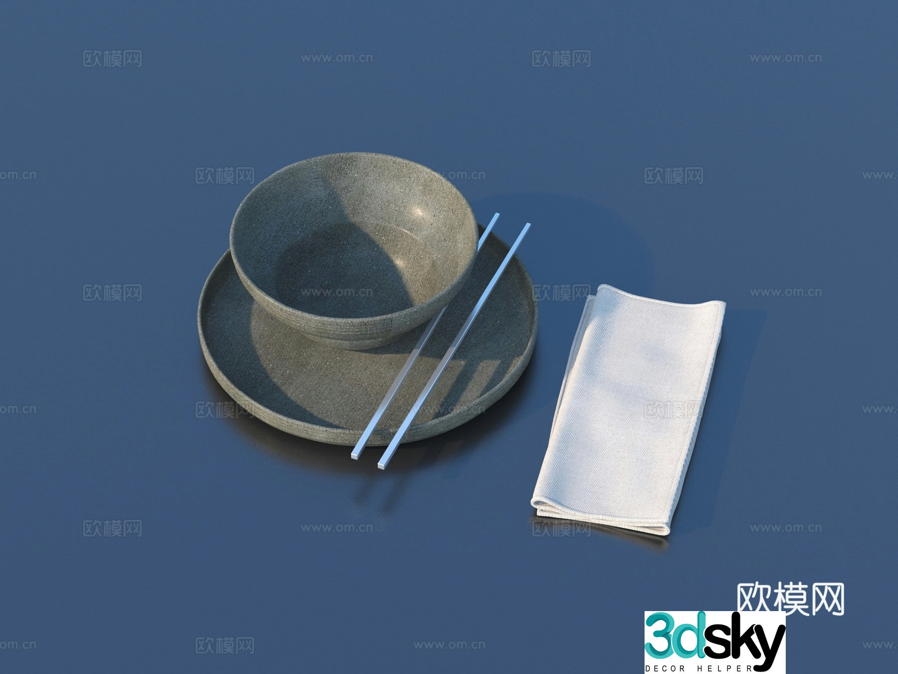 Tableware Bowl Chopsticks Dishes Kitchen Tools 3D Model