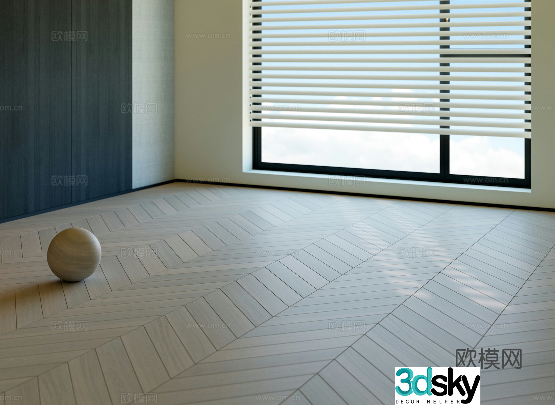 French wooden floor fish bones floor 3d model