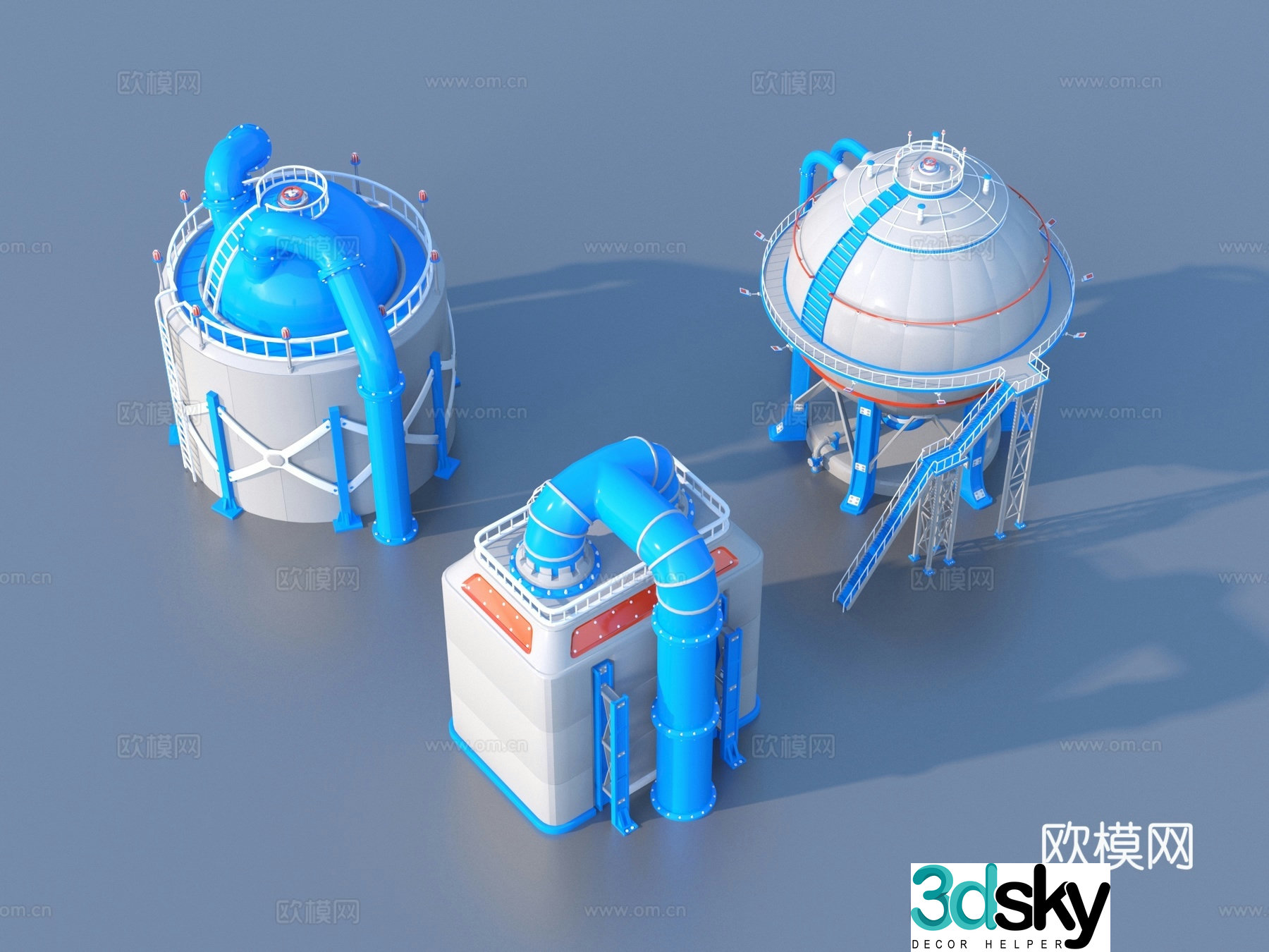Storage tank Industrial storage tank Valve Ladder 3D model