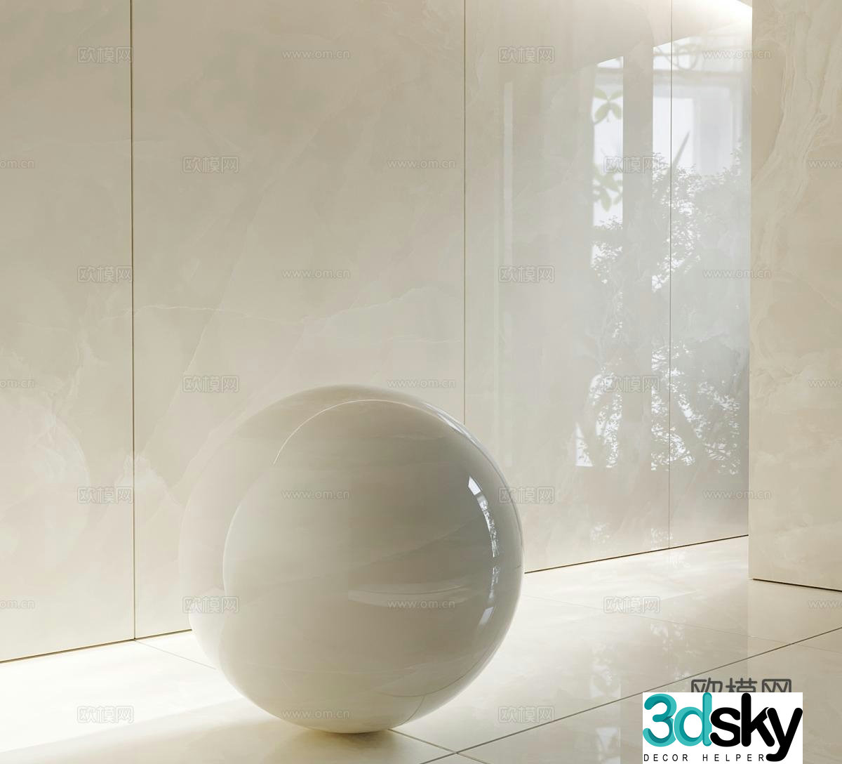 Modern marble White marble Jade Agate White Jade Ceramic Tiles Rock Slab 3D Model