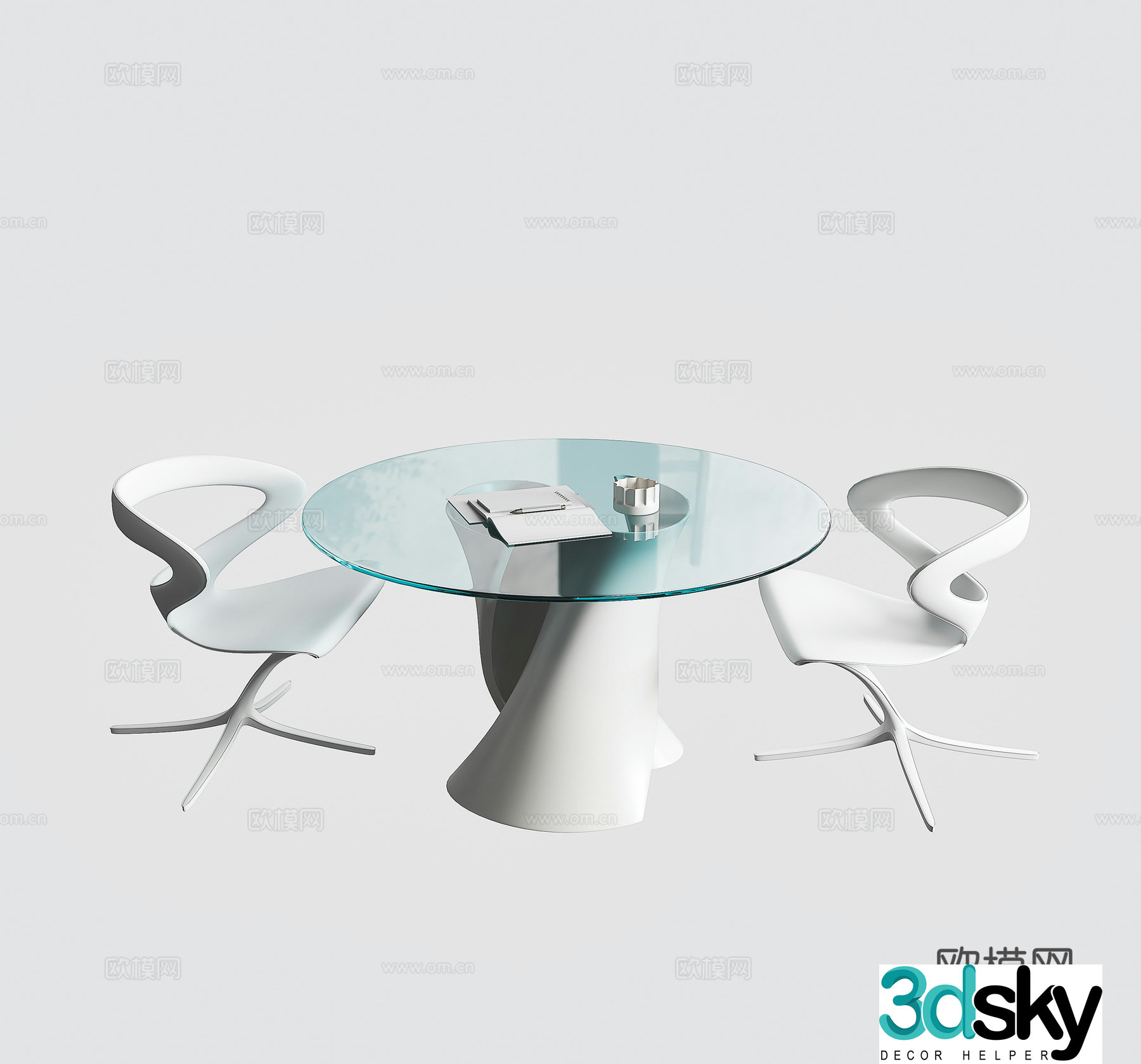 Modern dining table and chairs negotiation table and chairs round table and chairs office desk and chairs leisure table and chair 3D model