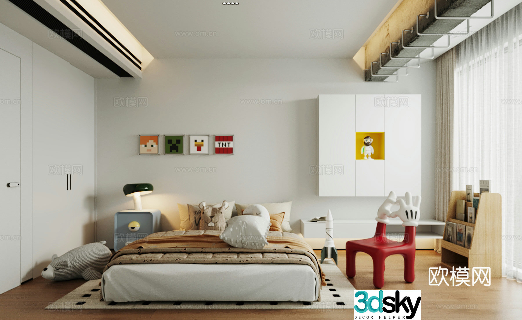 Modern children’s room Children’s bedroom Children’s master bedroom 3D model