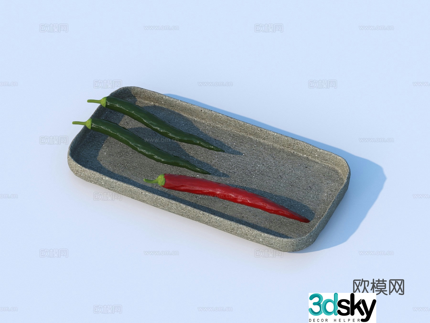 Red pepper chili vegetables fruits and vegetables 3d model