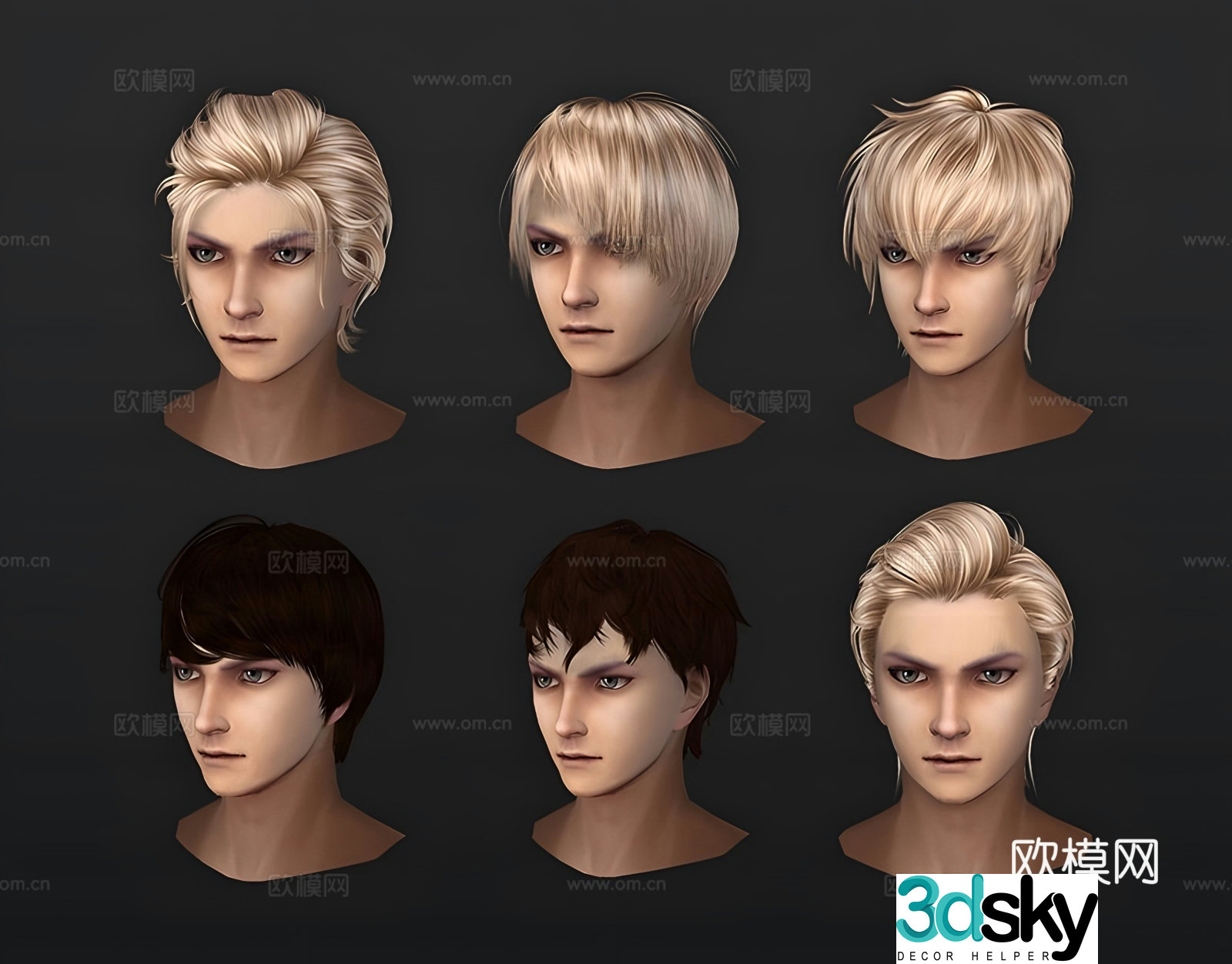 3d model of man hair