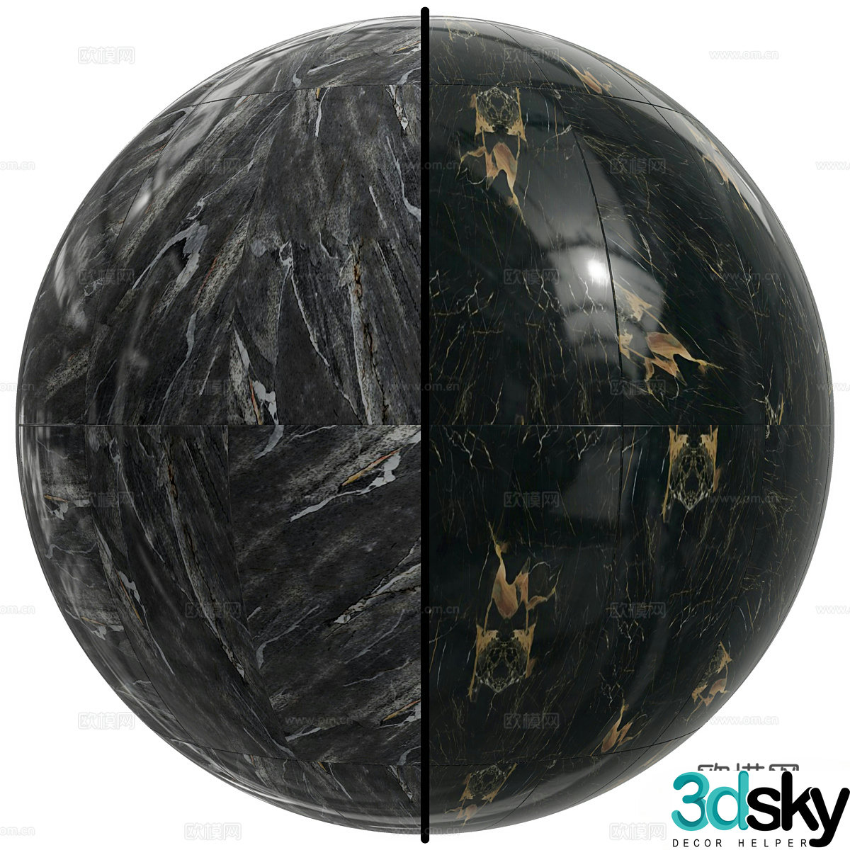 Modern gray marble tiles Black marble floor tiles Dark marble floor tiles 3d model