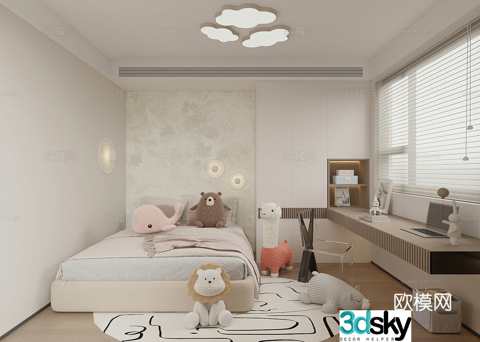 Modern children’s room children’s master bedroom children’s bedroom 3d model