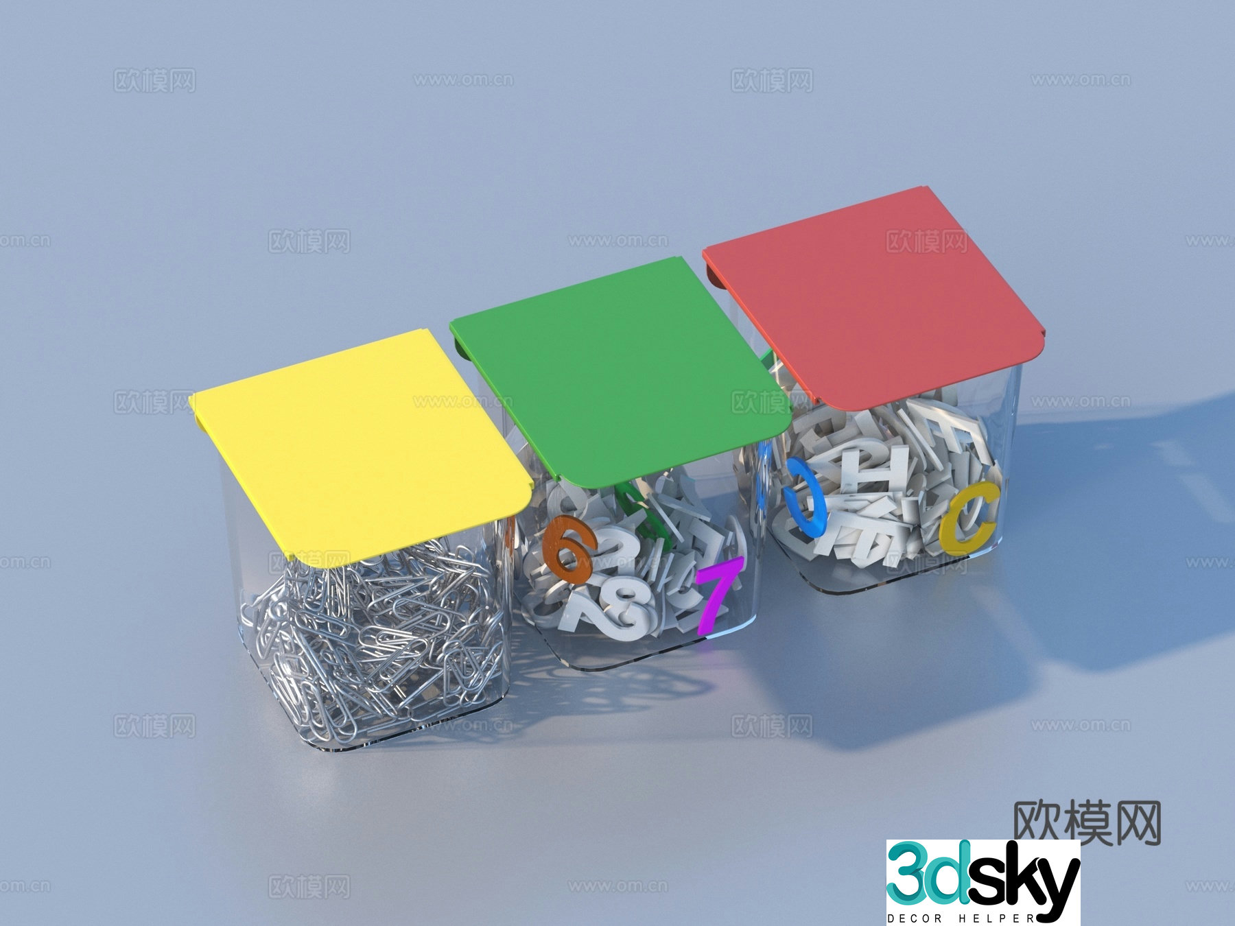 pin letters numbers office supplies 3d model