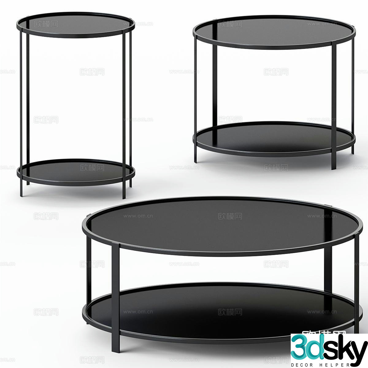 Aytm Modern minimalist tea table combination Nordic tea table round tea table side table 3D model