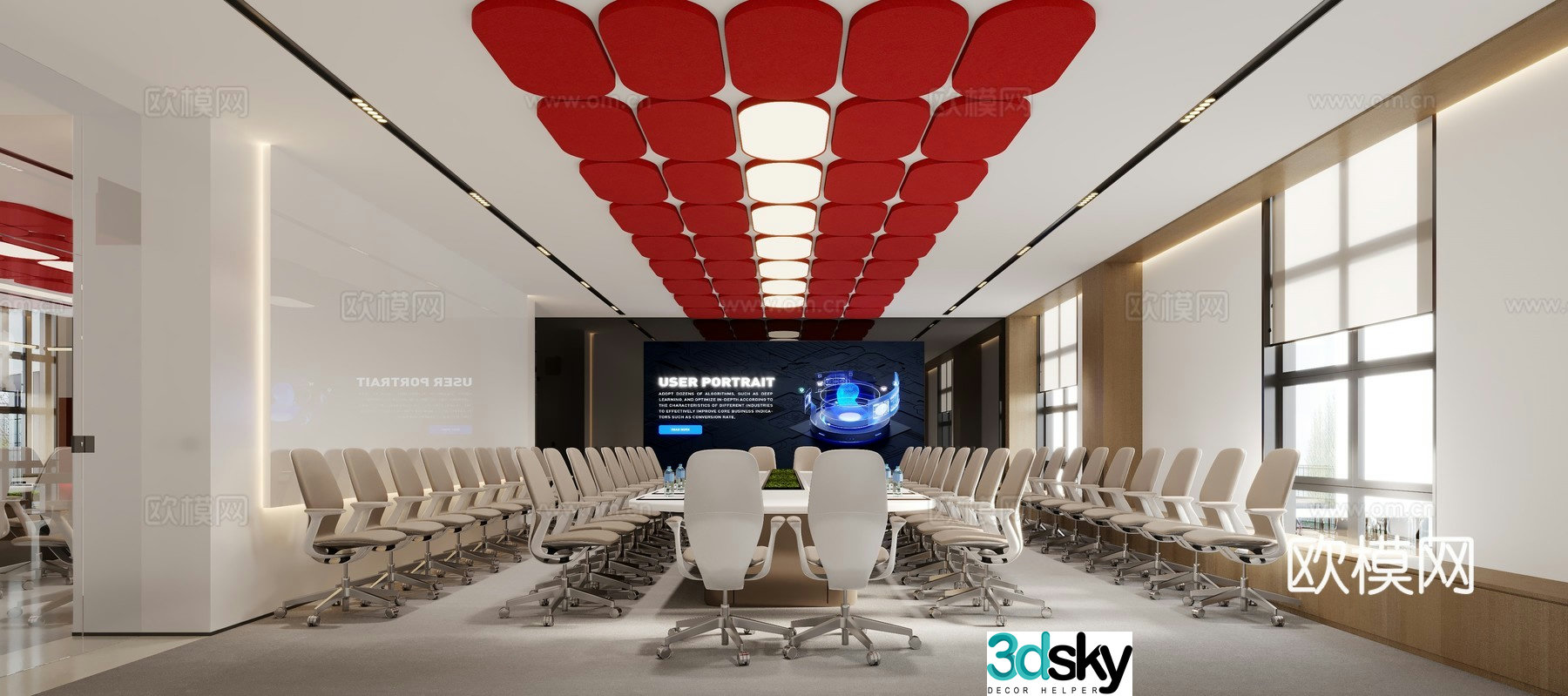 Modern conference room 3d model