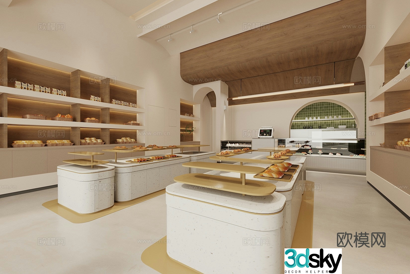 Wasabi dessert bakery dessert shop cake shop 3d model