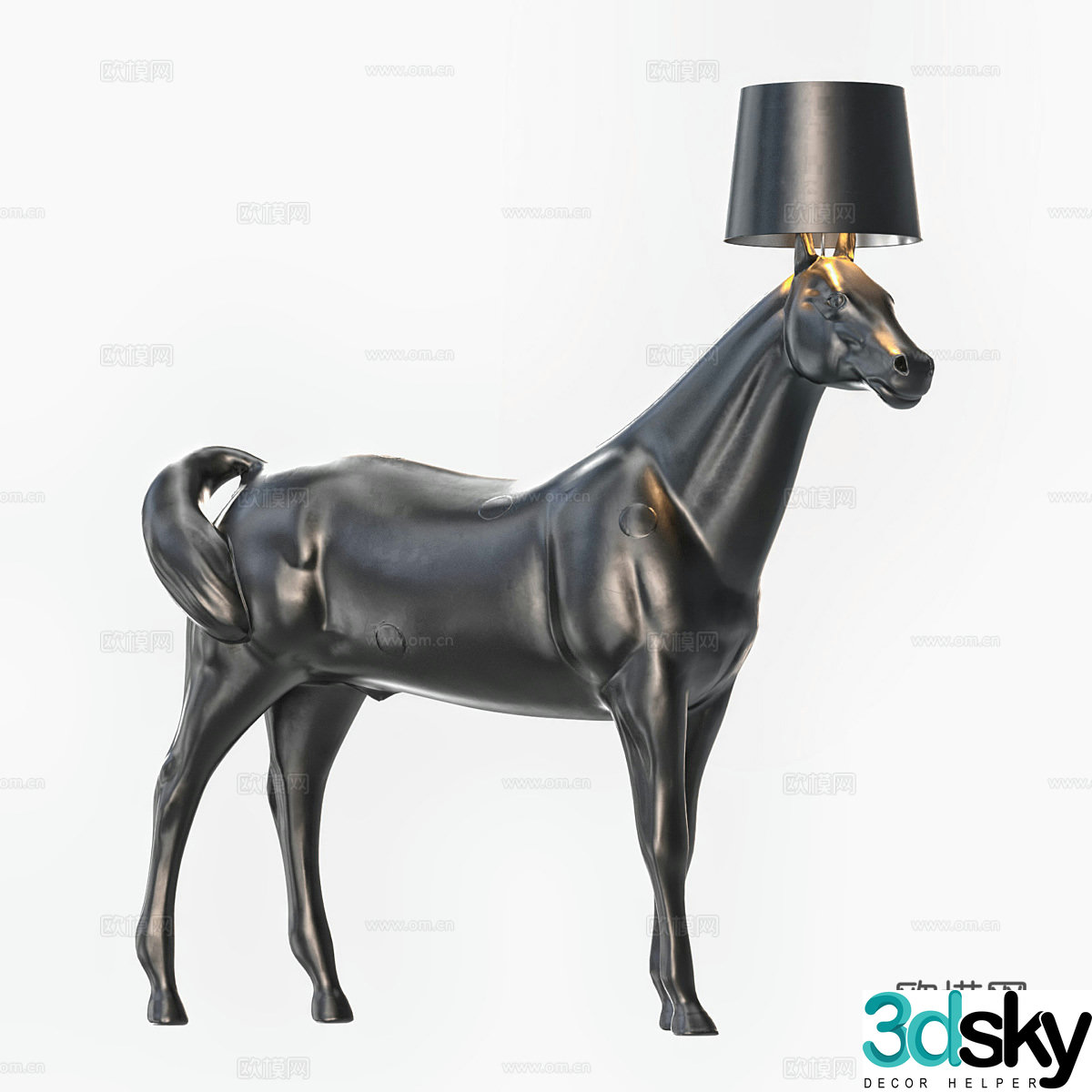 Moooi large floor lamp Nordic creative horse ornaments FRP horse-shaped sculpture 3D model