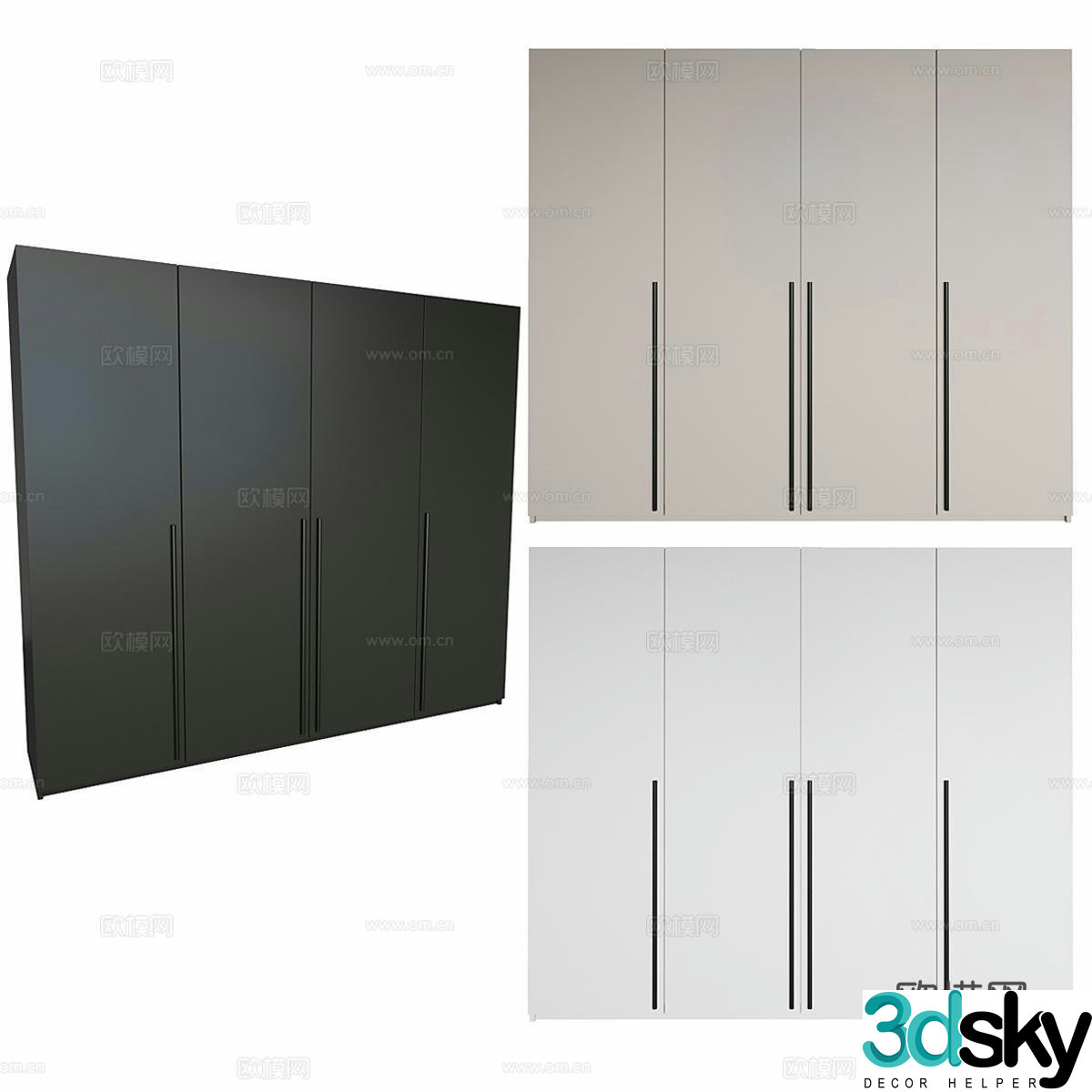 LORENA Modern minimalist wardrobe Simple wardrobe 3d model