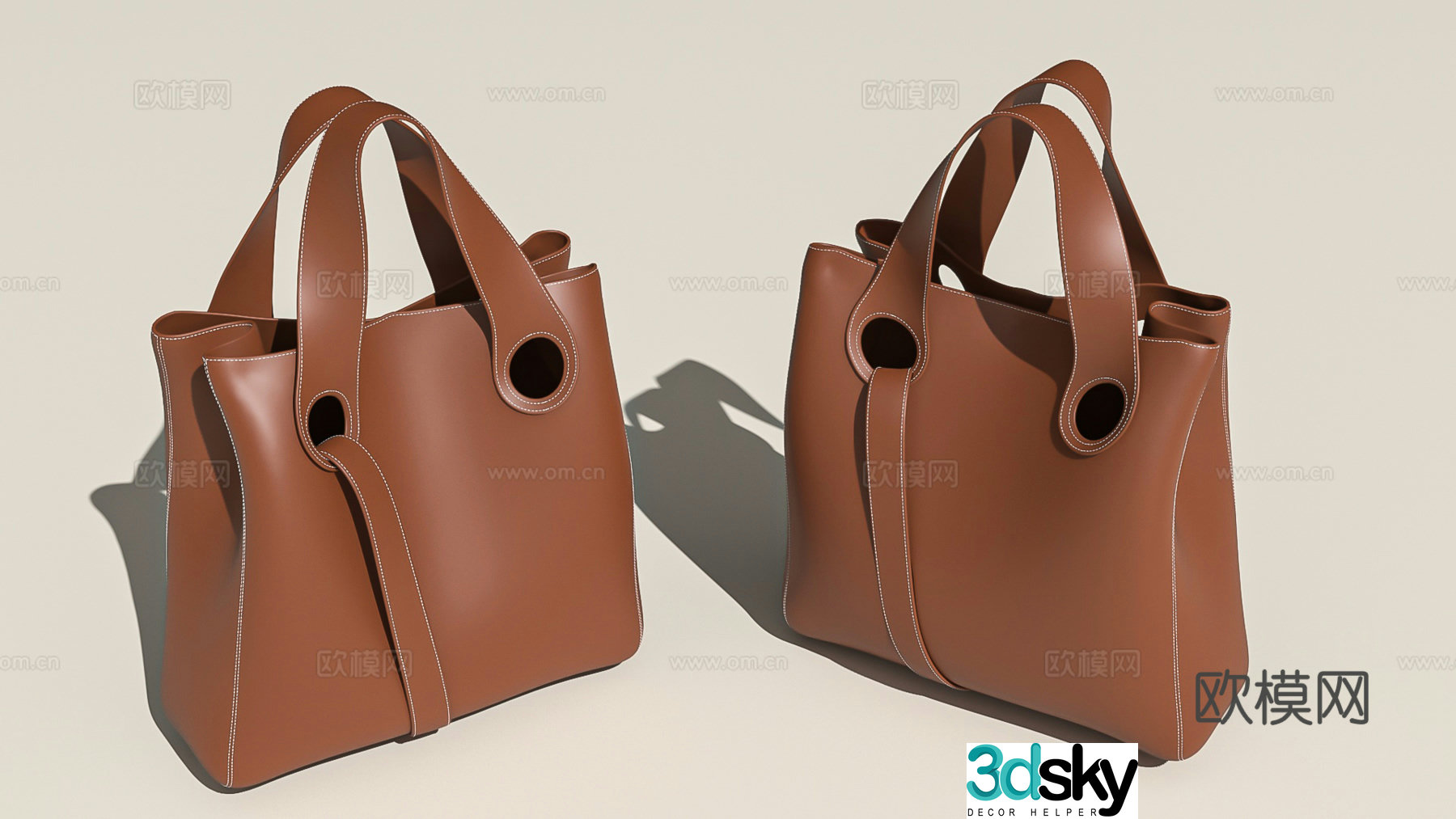 Handbag leather bag daily necessities 3D model