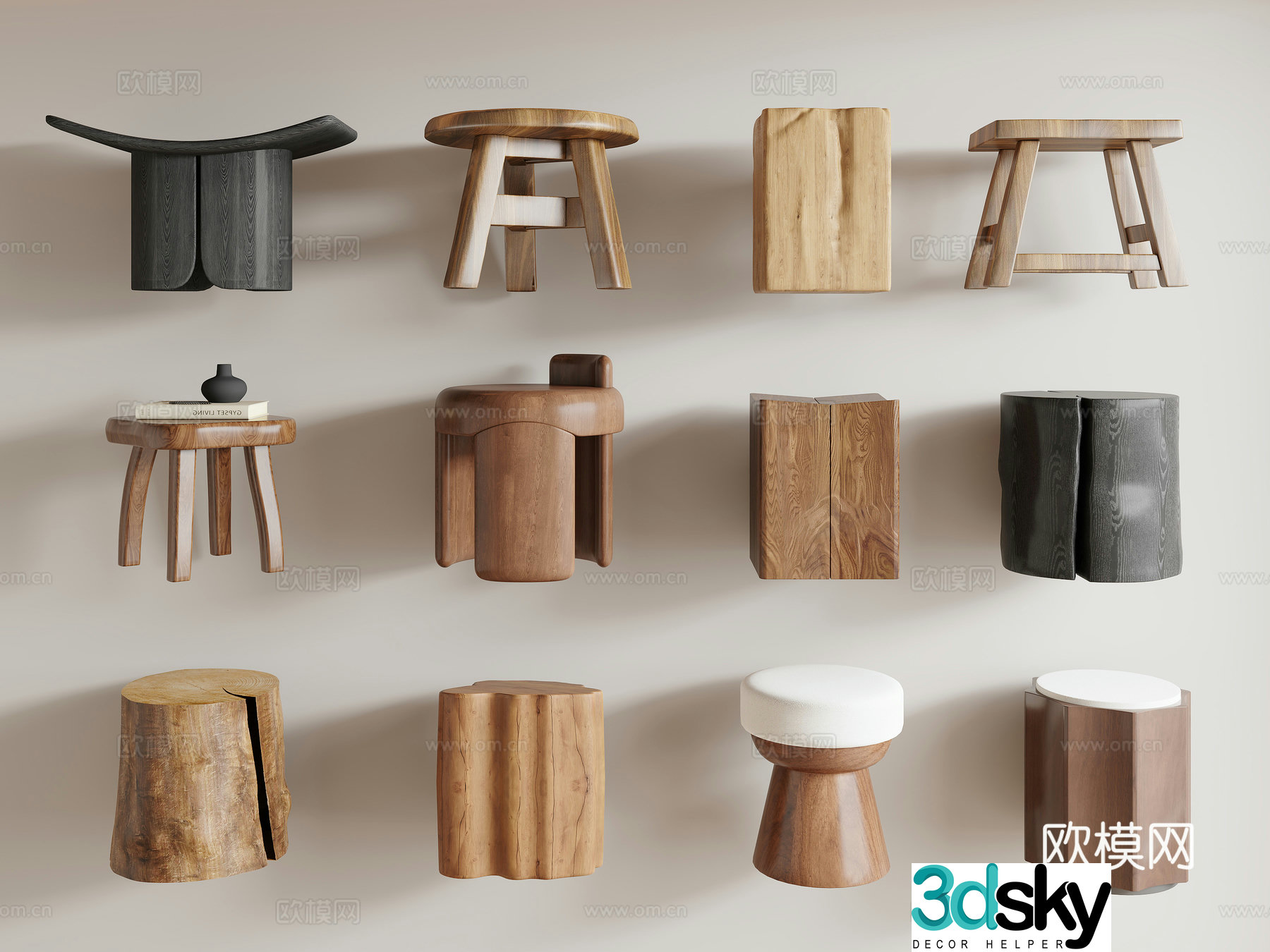Modern stool 3d model