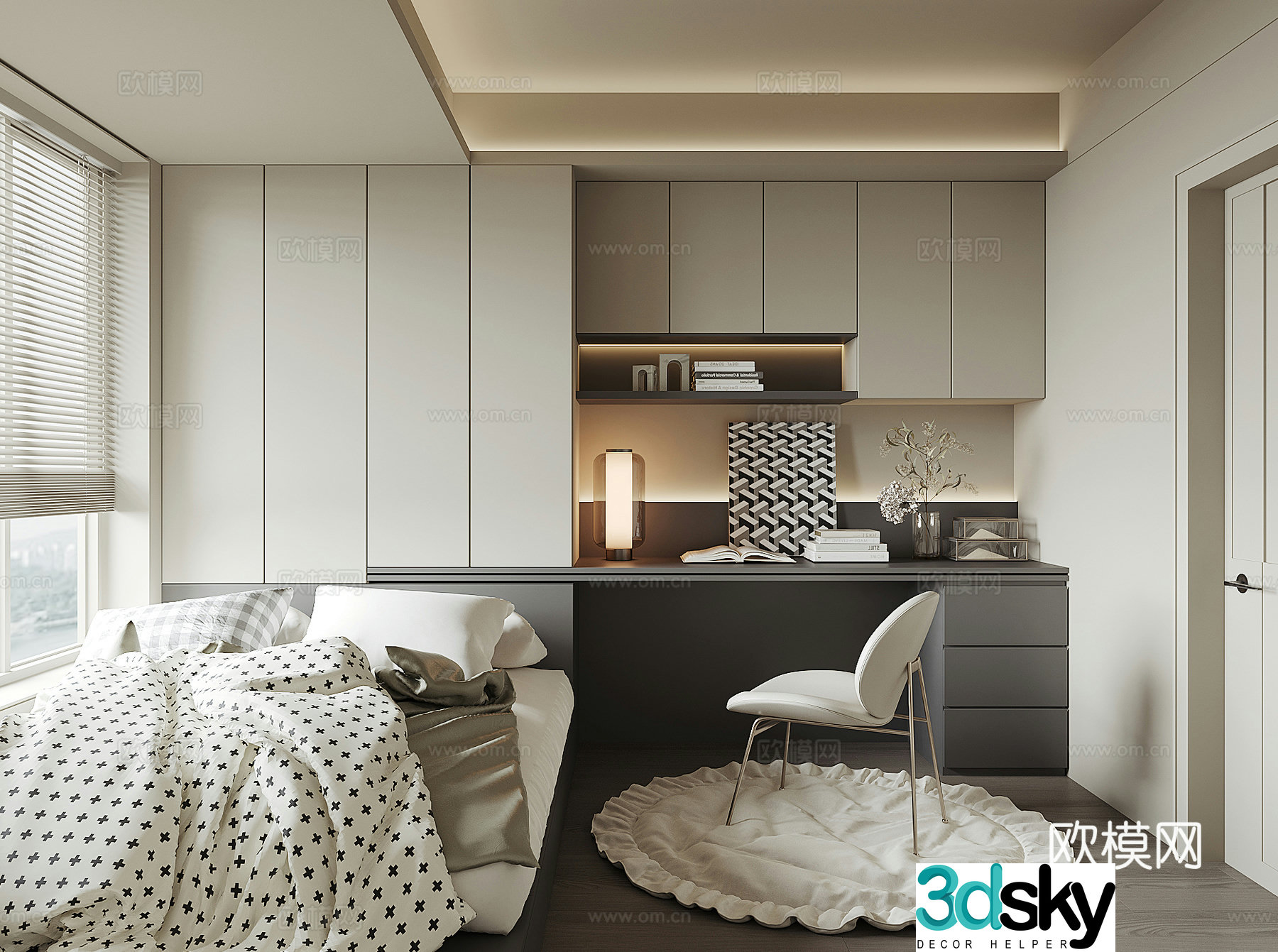 Modern tatami bedroom 3d model