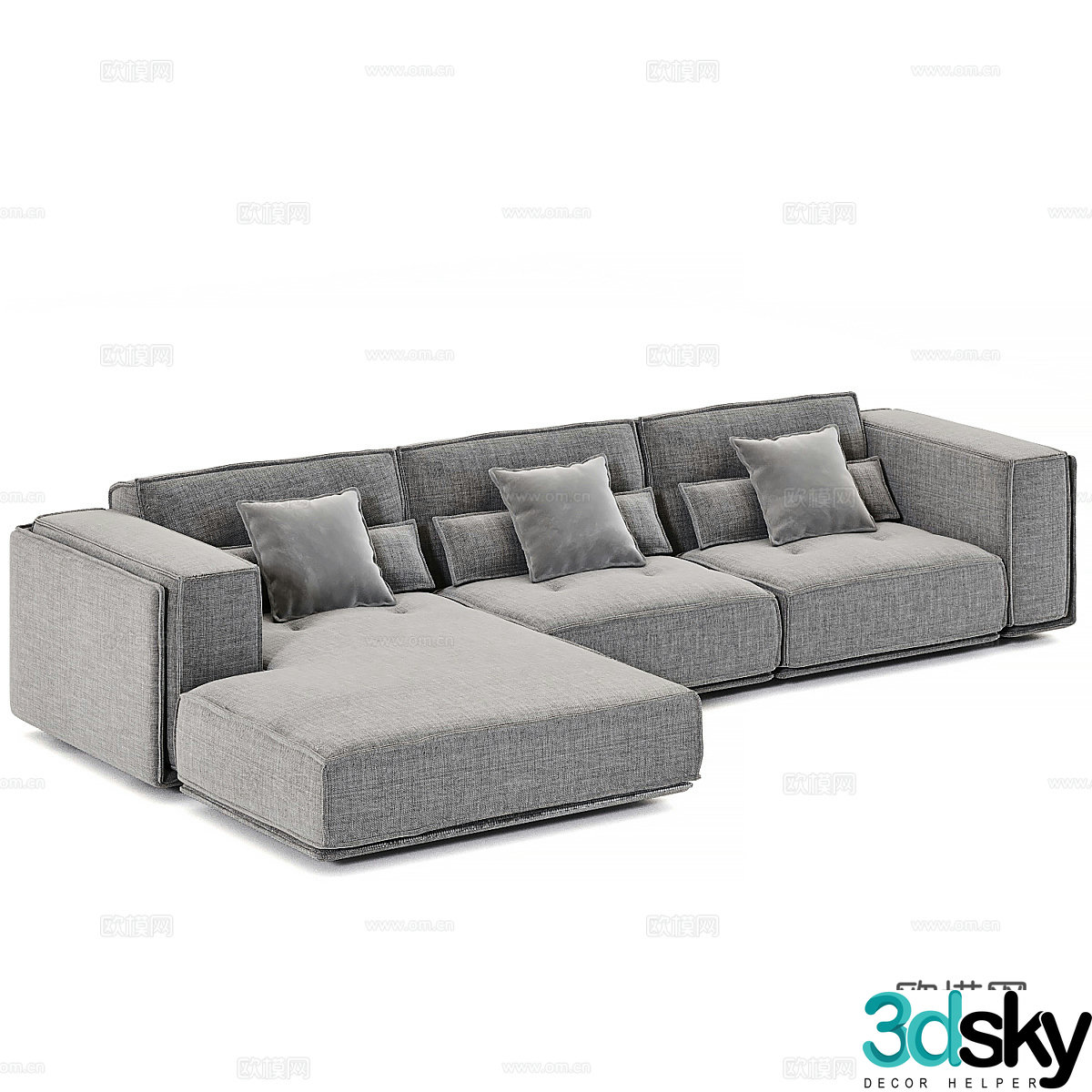 Modern simple double sofa Double sofa Simple sofa 3D model